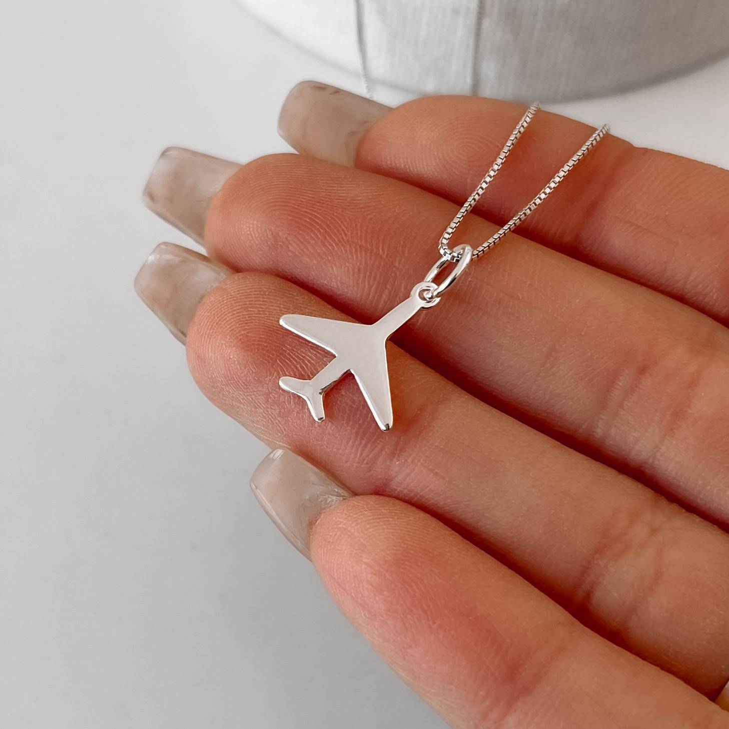 Imagem Secundária Colar pingente avião 15mm 45cm