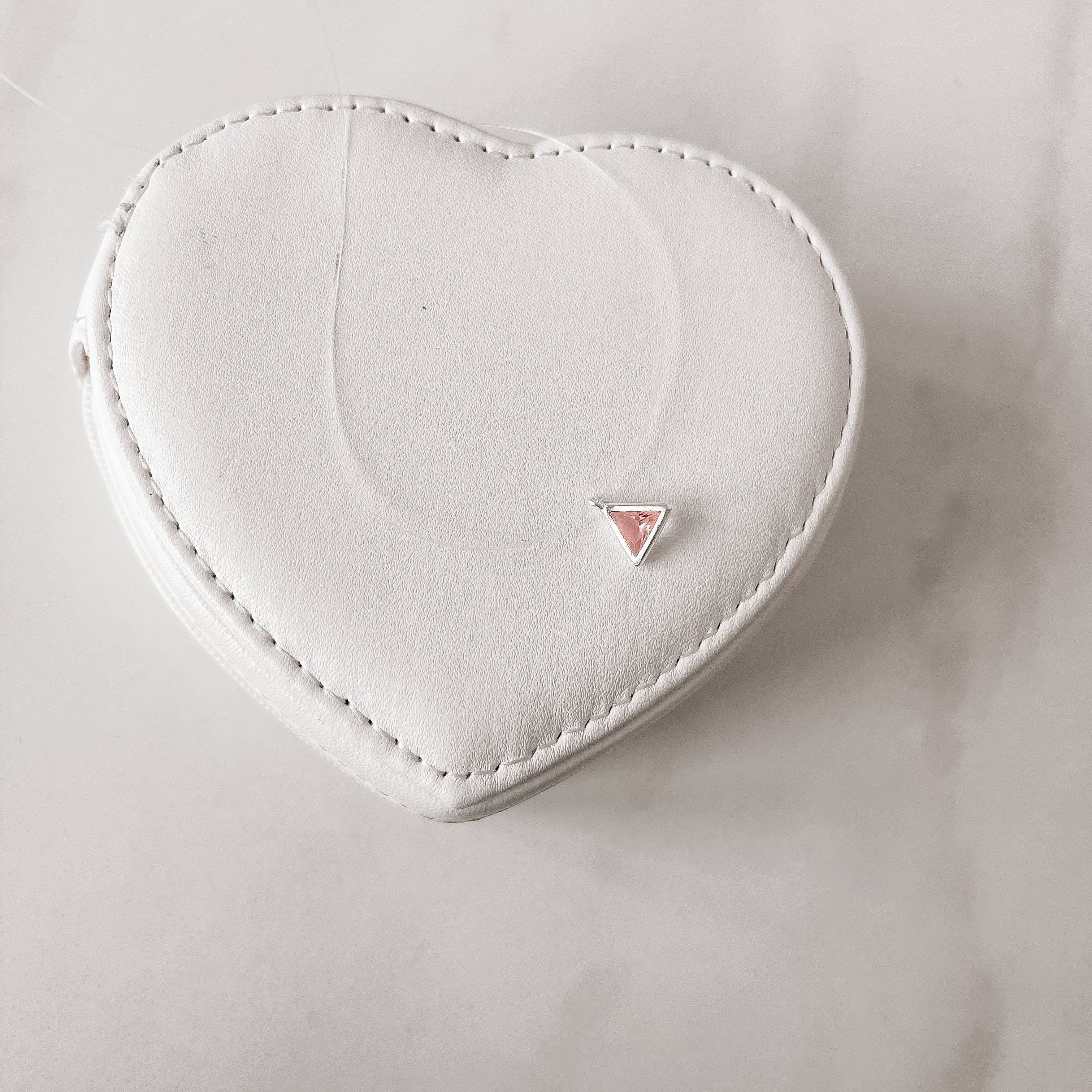 Colar nylon zircônia triângulo rosa 6mm 40cm