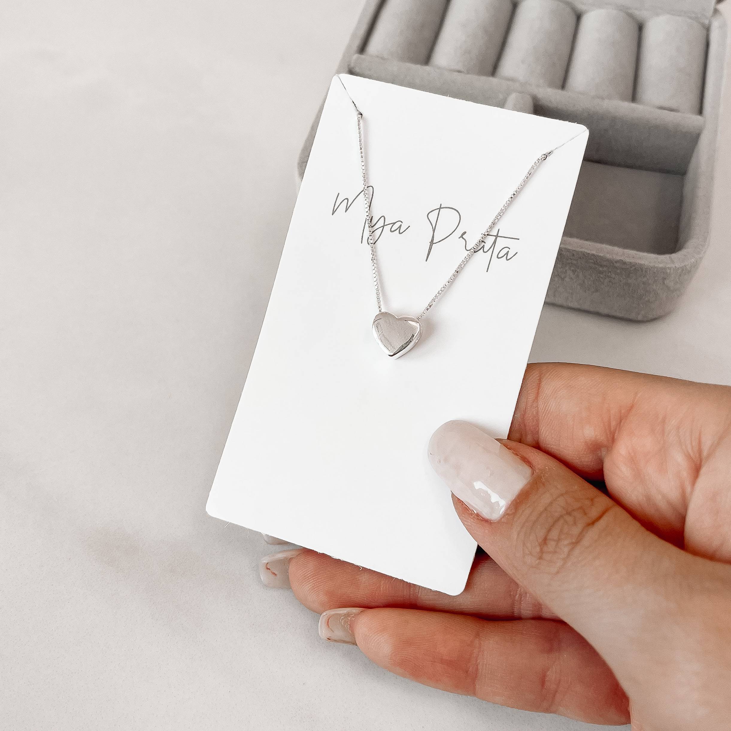 Colar coração 9mm 40cm