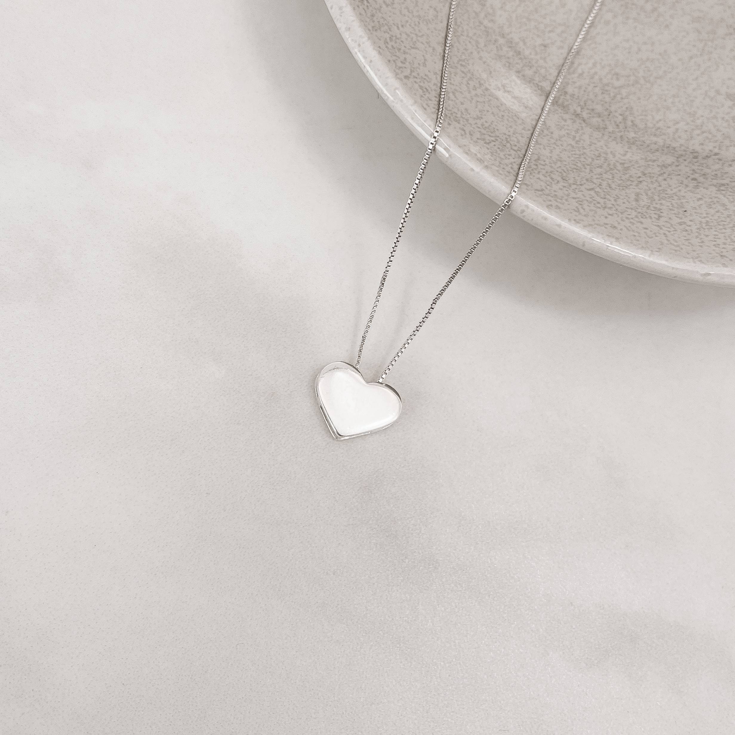 Colar coração 13mm 45cm