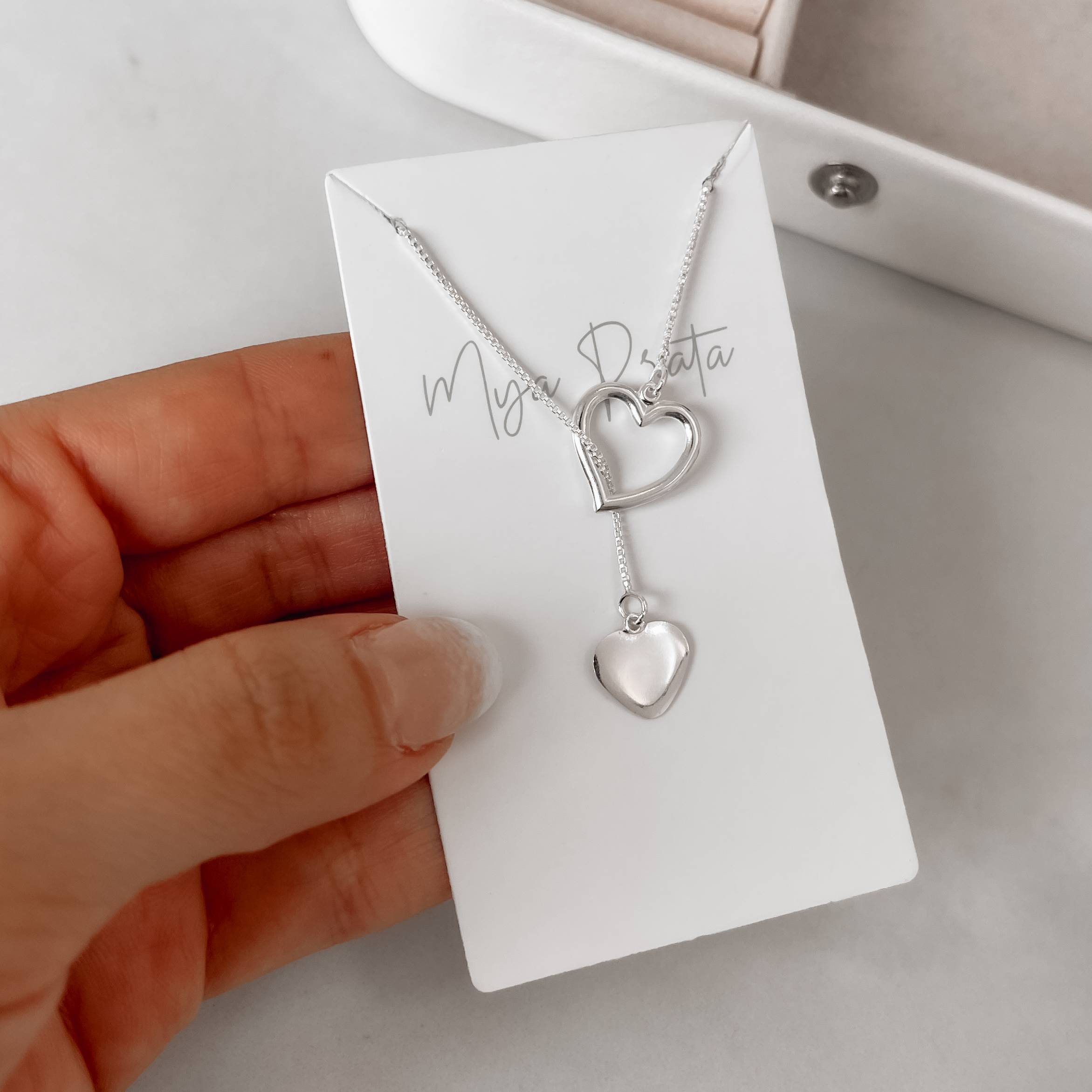 Gravatinha corações liso e vazado