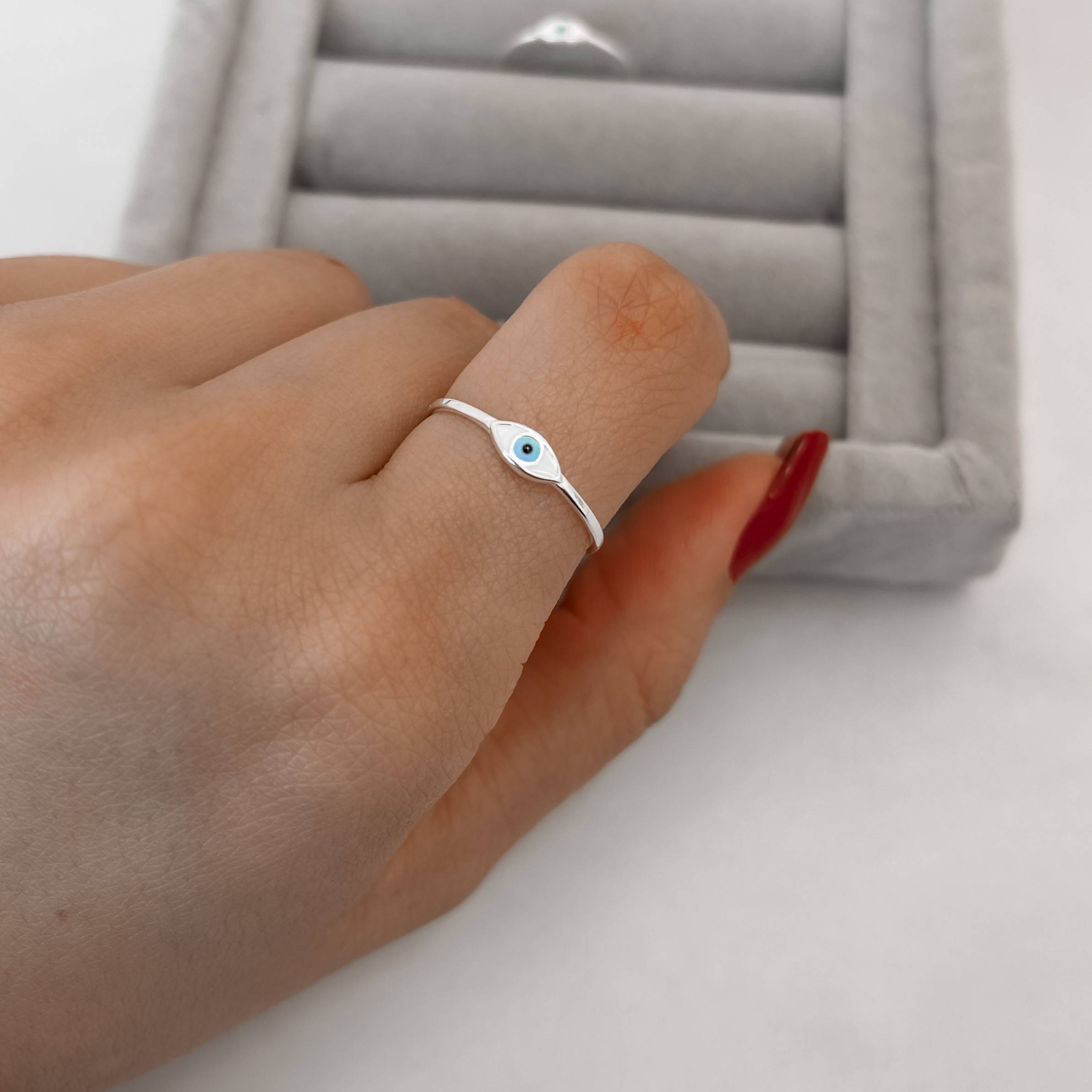 Anel olho grego resina