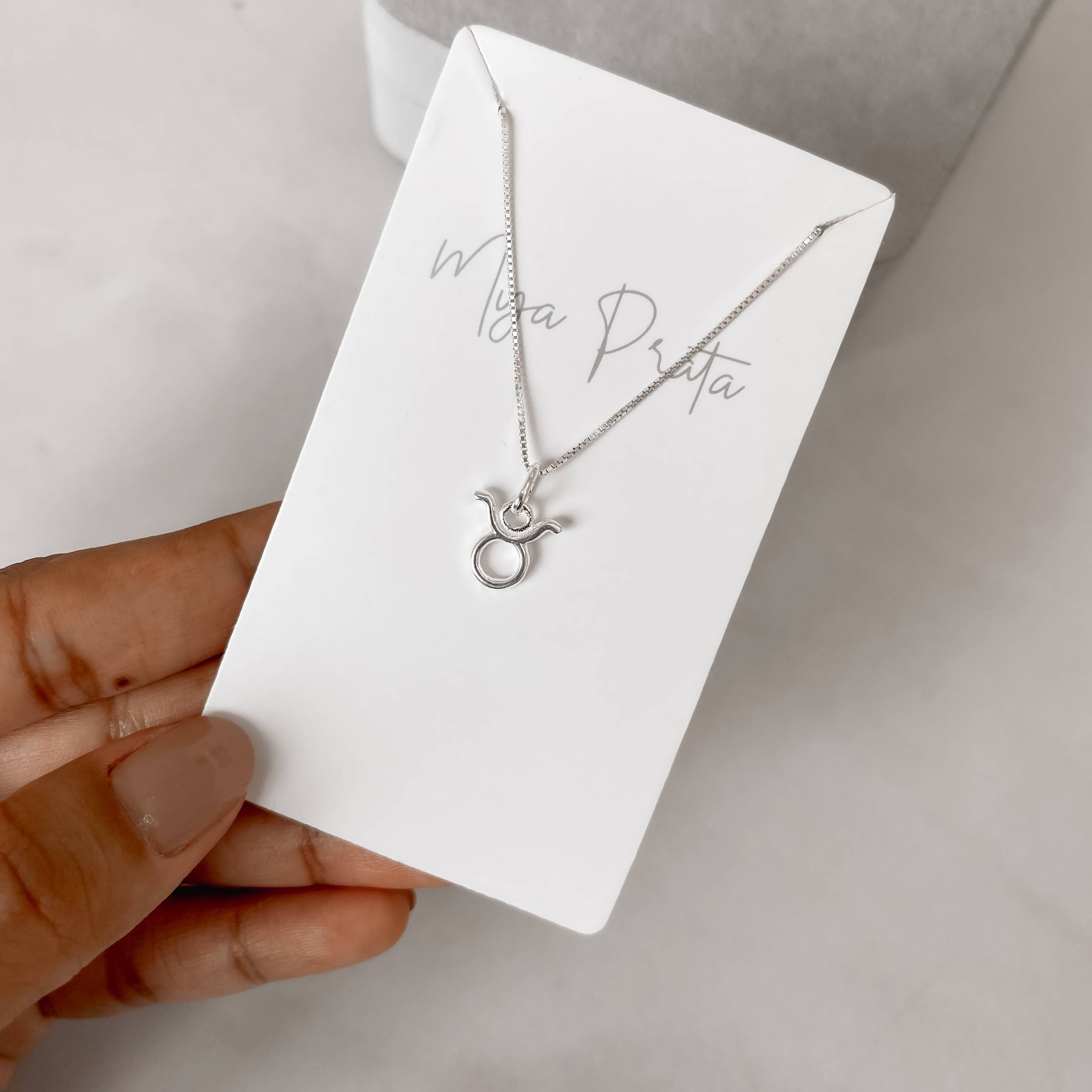 Imagem Colar pingente signo Touro 10mm 45cm