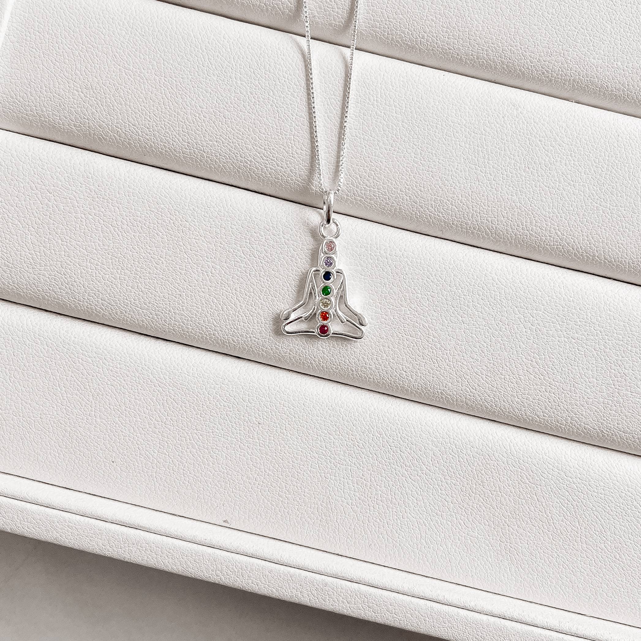 Imagem Secundária Colar pingente meditação chakras 15mm 45cm