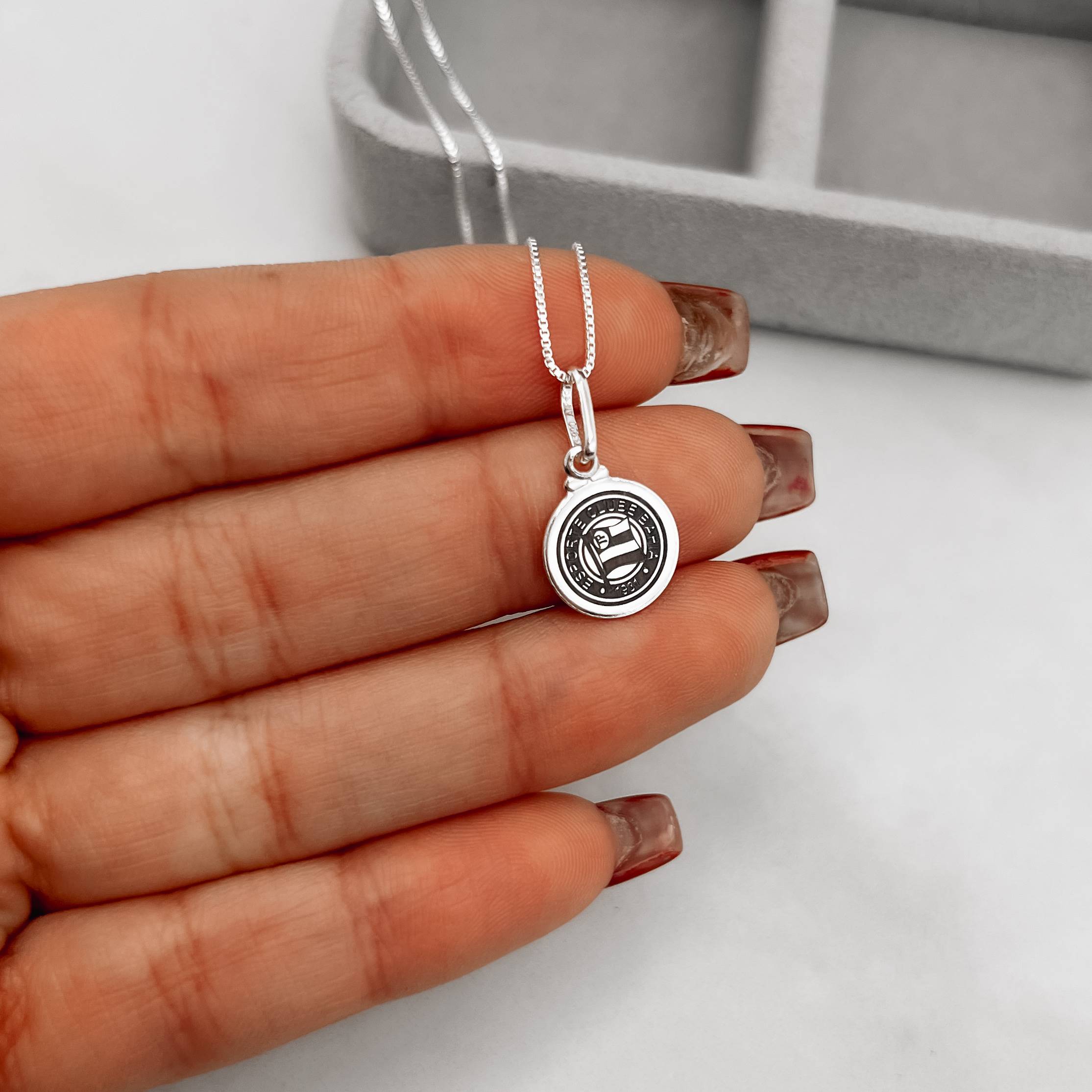 Imagem Secundária Colar pingente medalha time Bahia 12mm 40cm