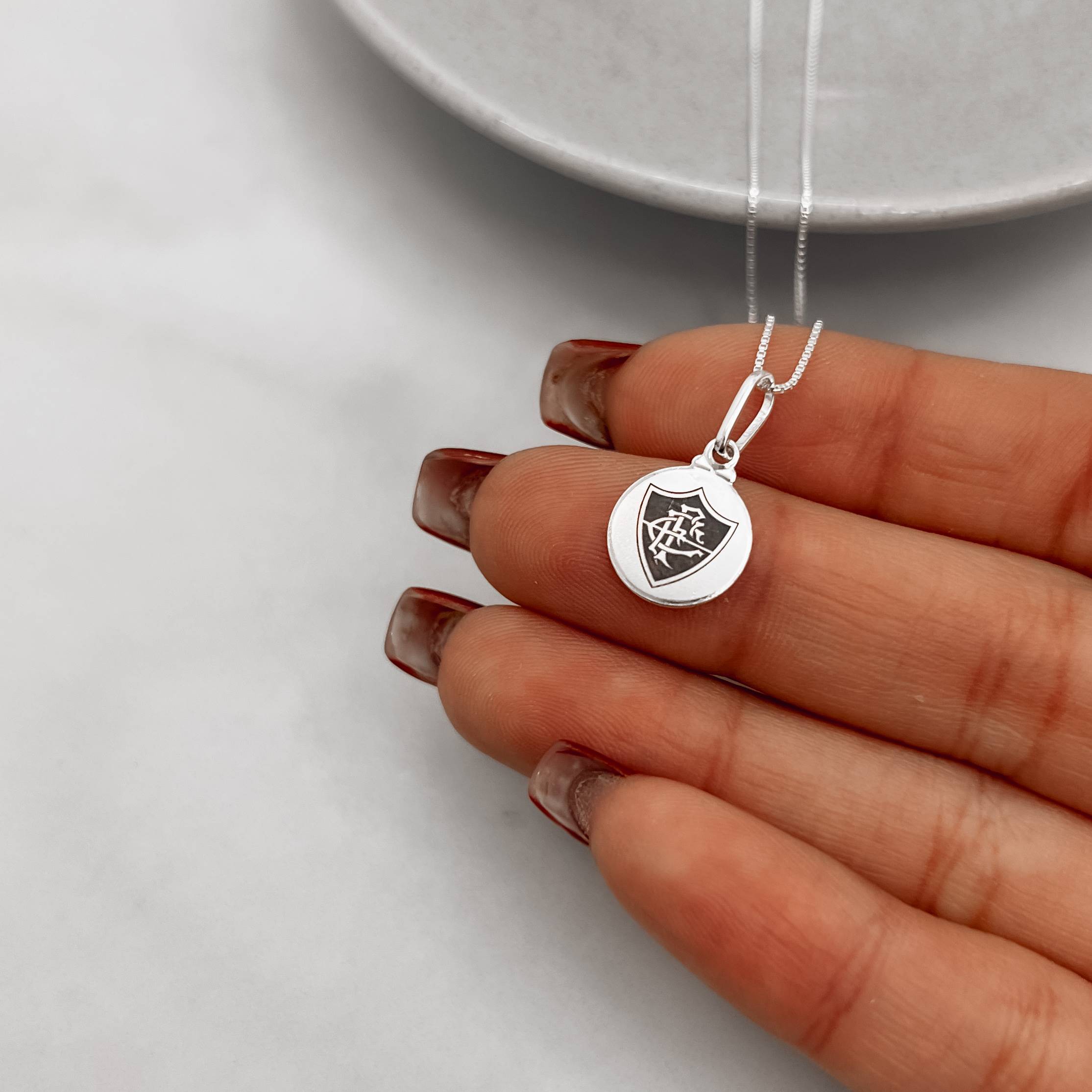 Imagem Secundária Colar pingente medalha time Fluminense 12mm 40cm