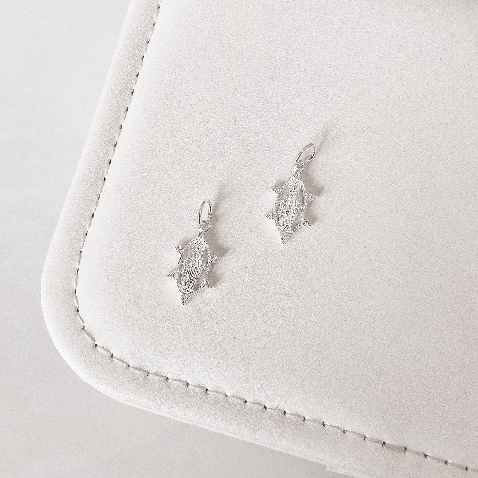 Imagem Pingente medalha Nsa. Sra. das Graças com zircônias 16mm