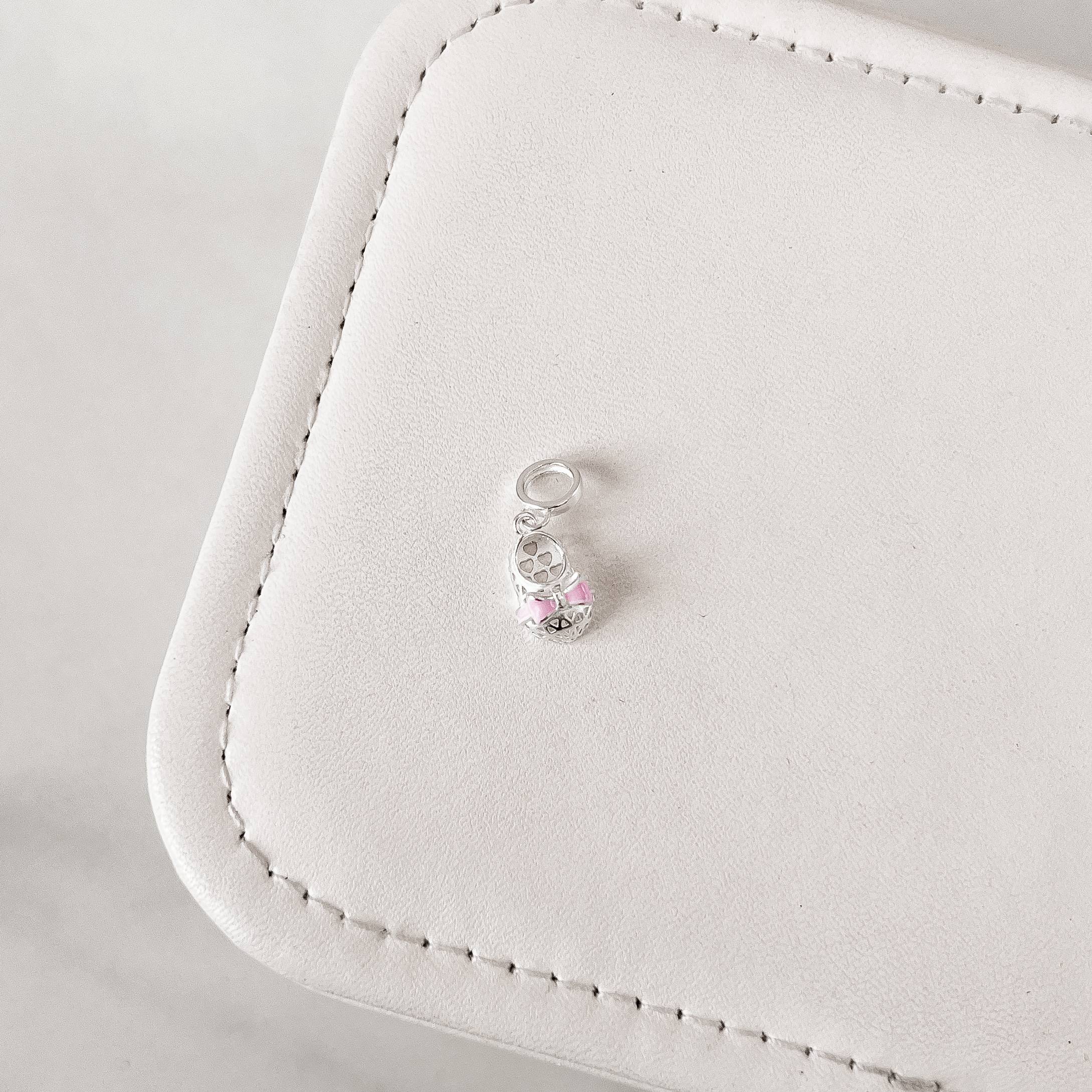 Berloque pingente sapatinho 3D 13mm resina rosa