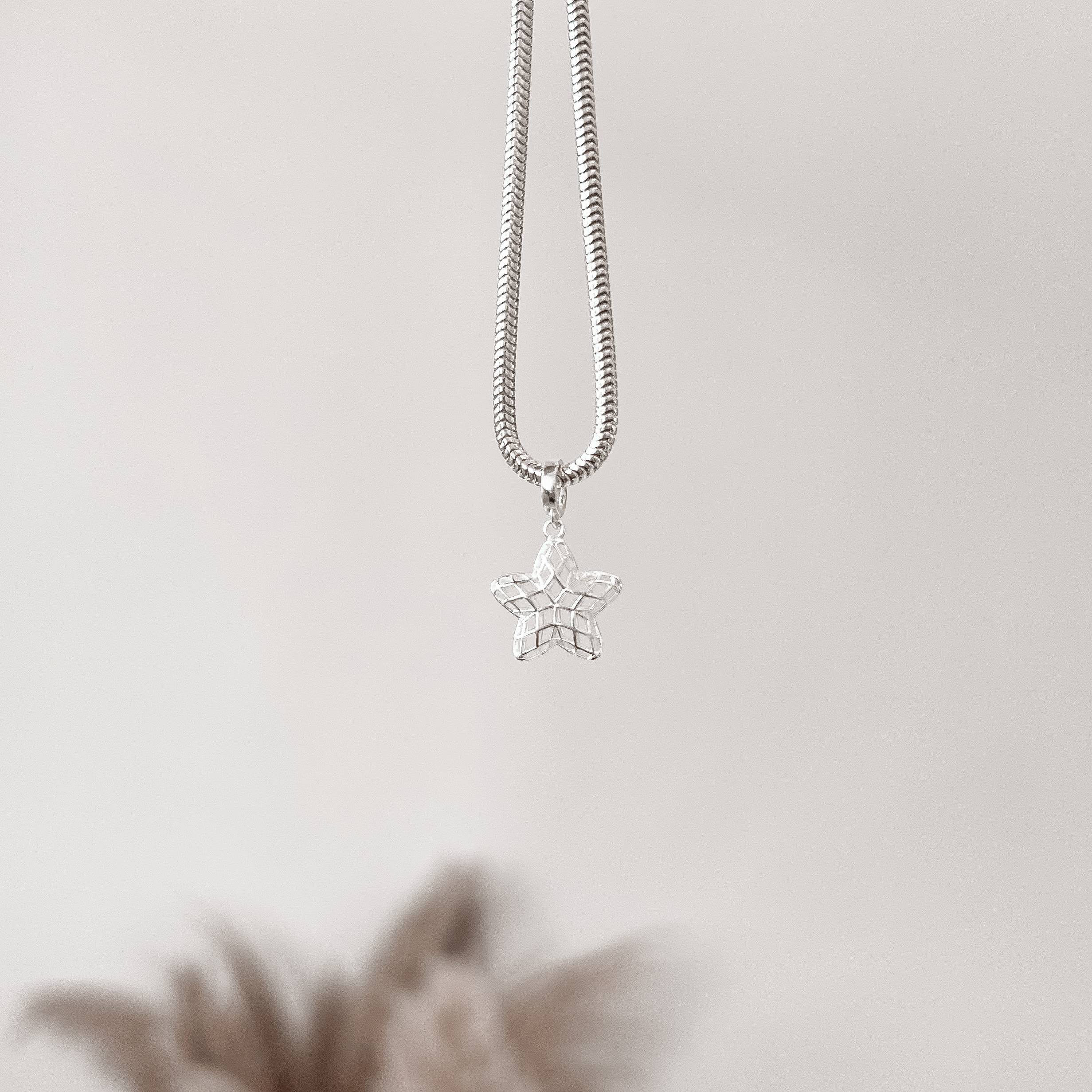 Berloque pingente estrela 3D 12mm