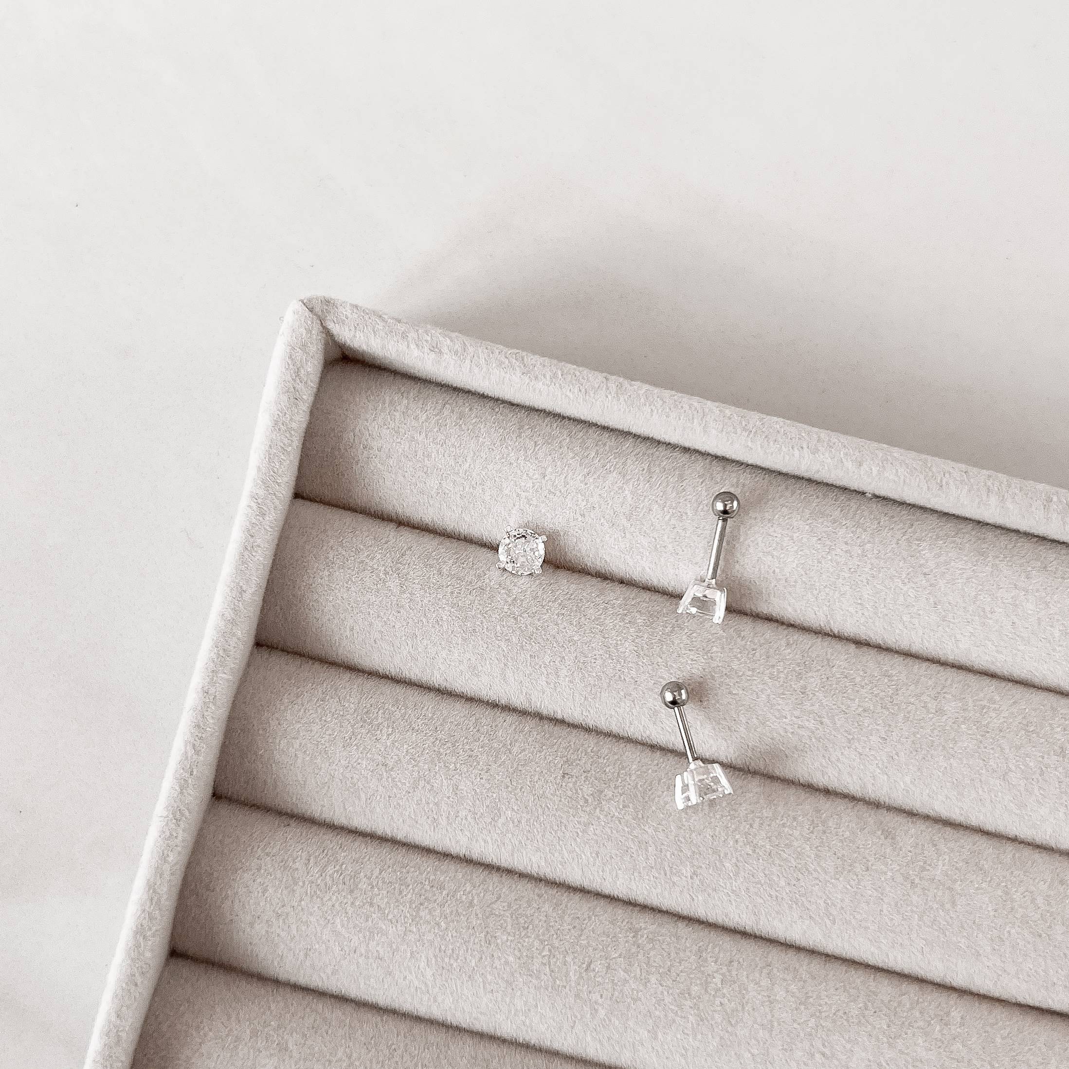 Piercing haste zircônia redonda 5mm