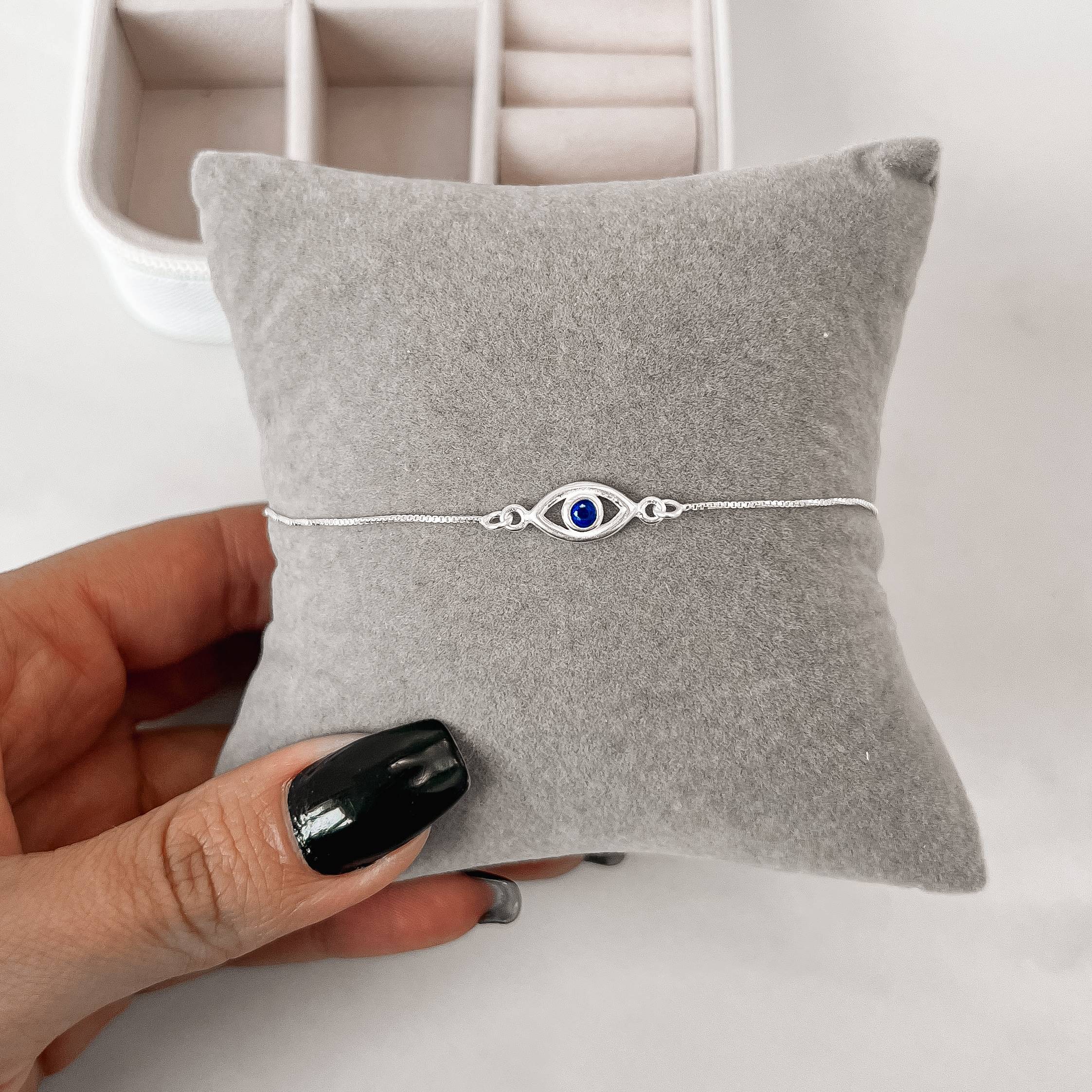 Pulseira entremeio olho grego 12mm