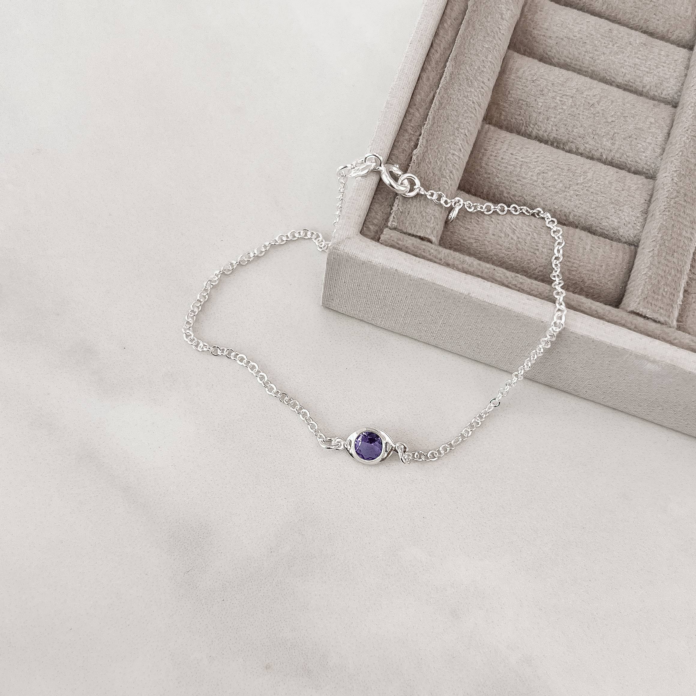 Imagem Tornozeleira entremeio zircônia lilás 7mm