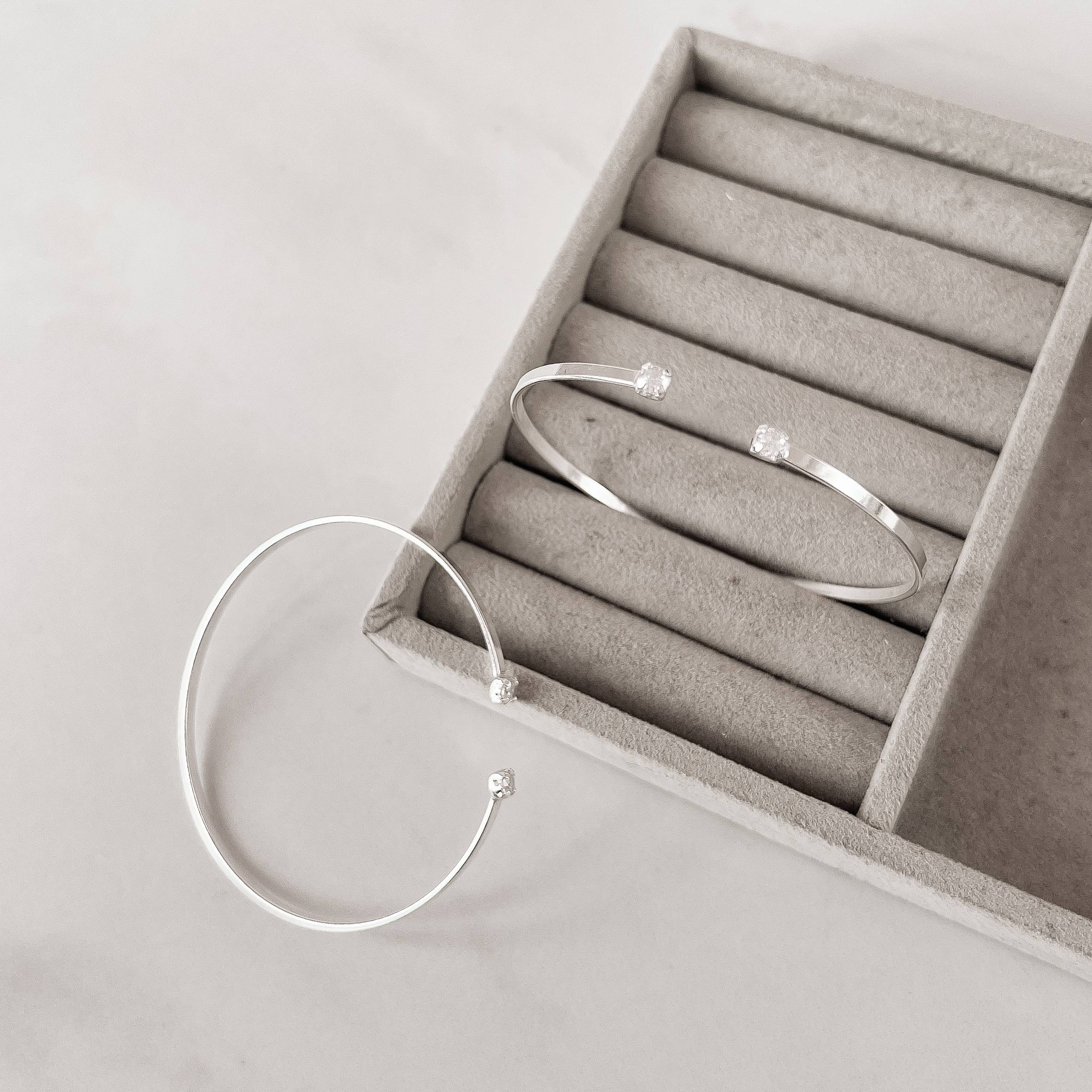 Bracelete zircônias redonda cristal regulável