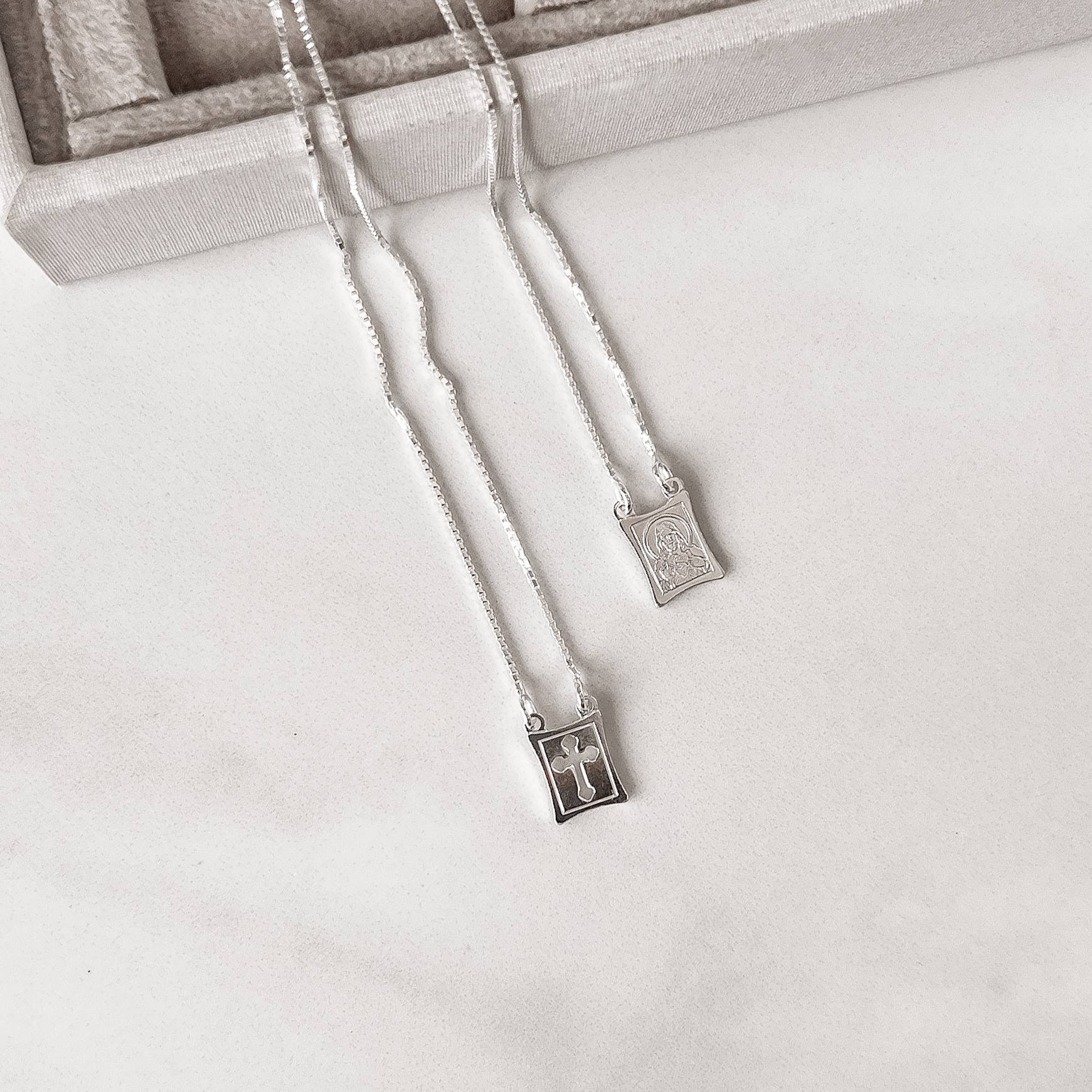 Imagem Escapulário medalhas tradicional e cruz vazada v15 60cm