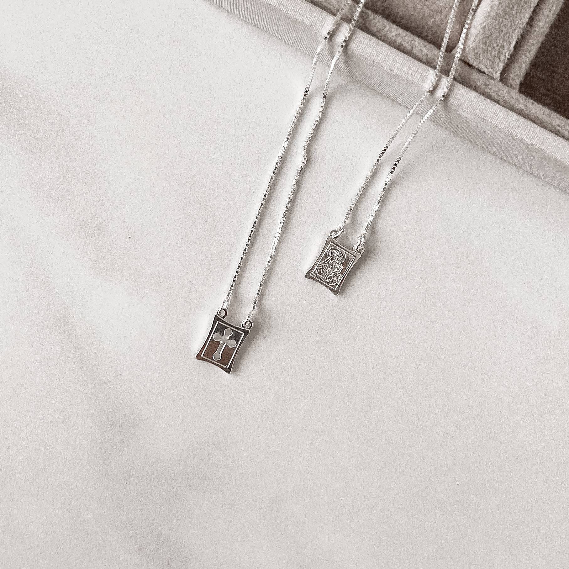 Imagem Secundária Escapulário medalhas tradicional e cruz vazada v15 60cm