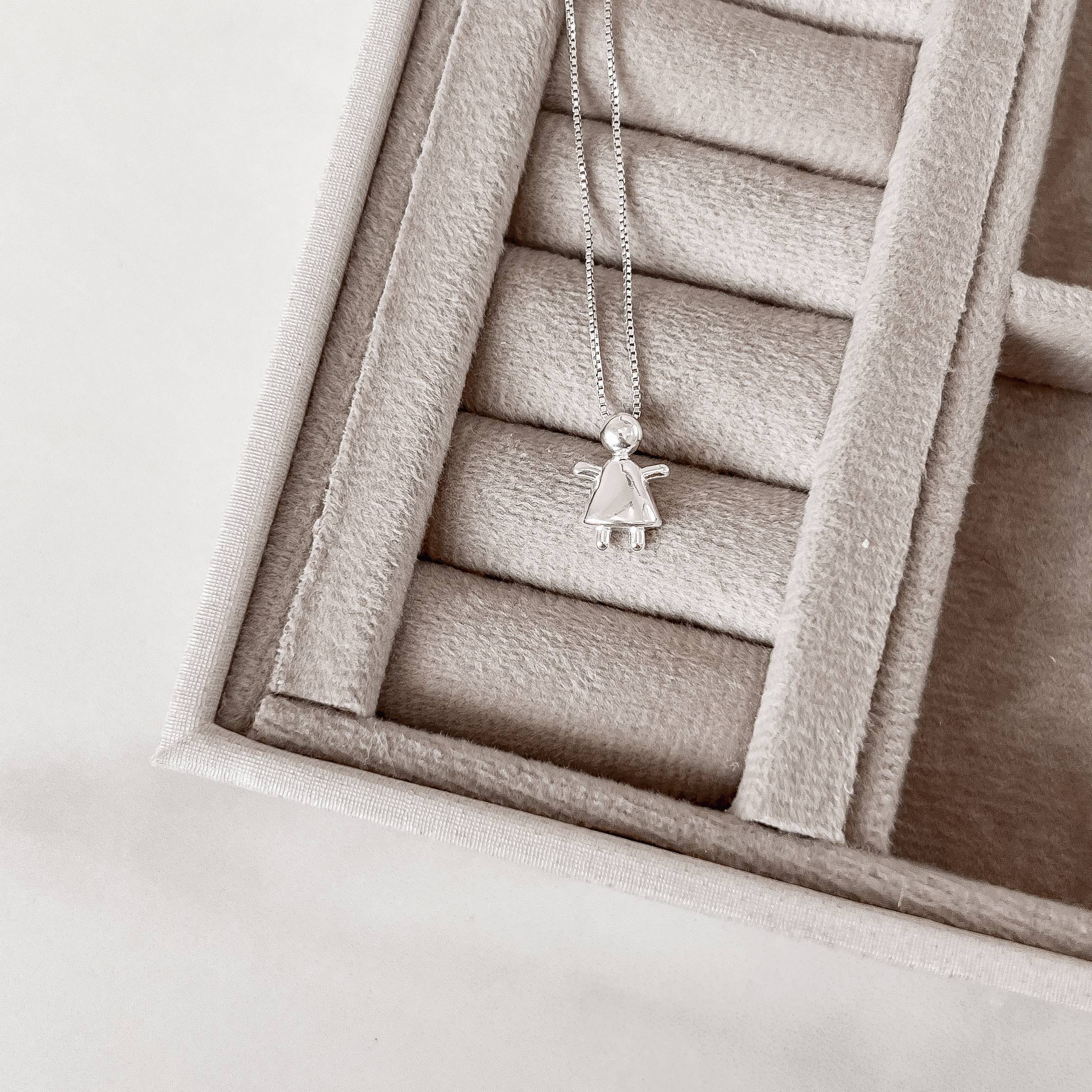 Imagem Colar pingente menina 13mm 45cm