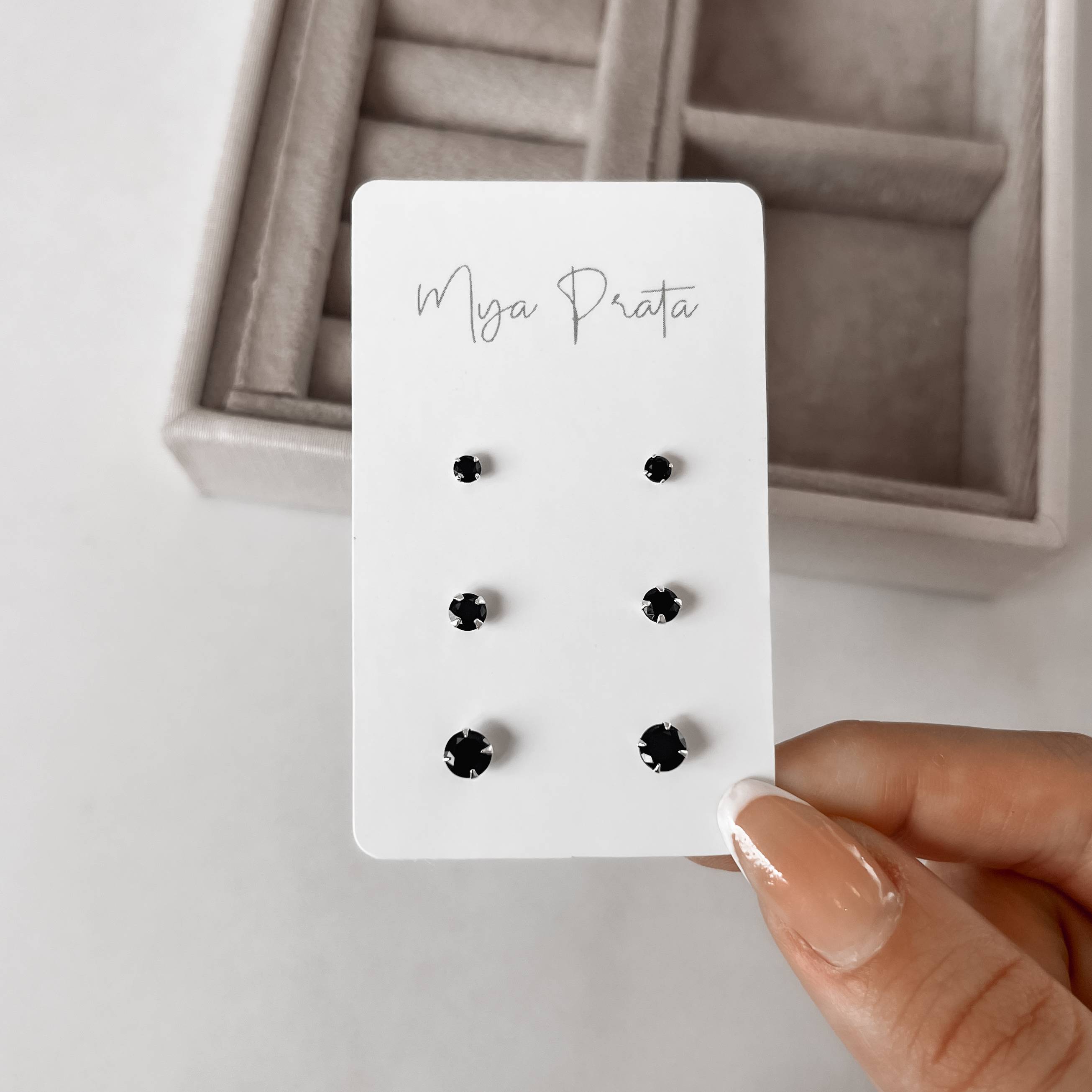 Imagem Trio zircônia redonda 3, 4 e 5mm ônix