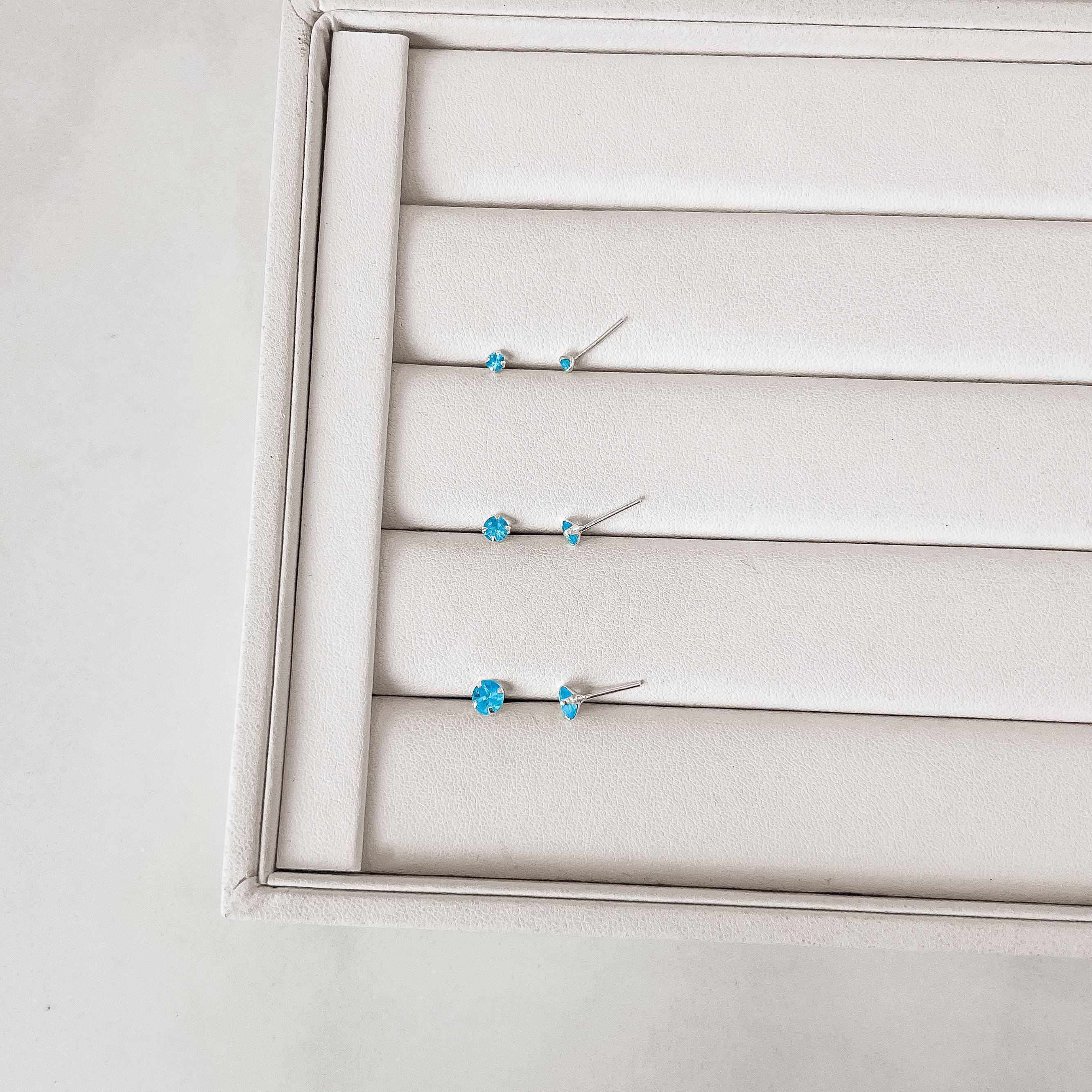 Imagem Secundária Trio zircônia redonda 3, 4 e 5mm azul