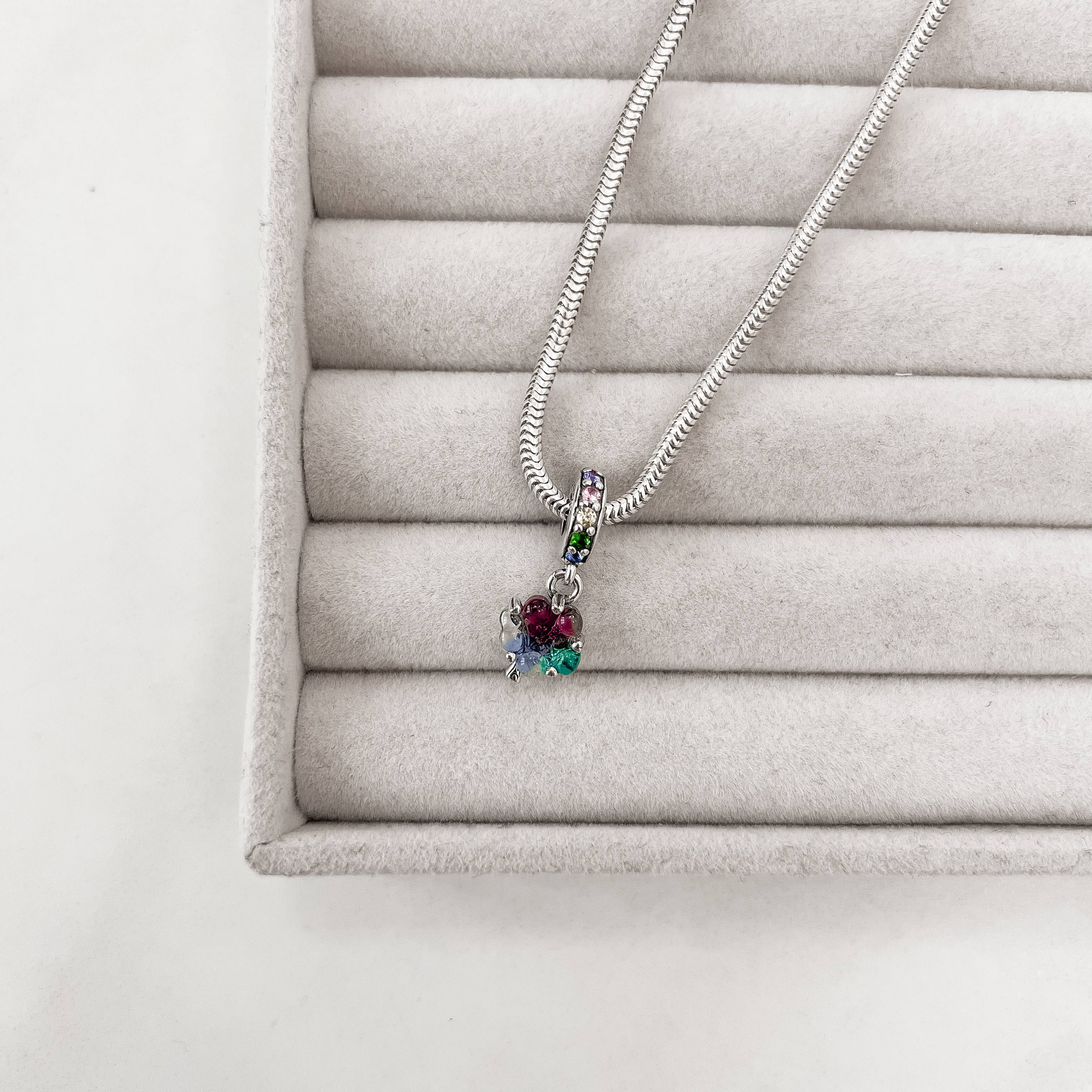 Imagem Secundária Berloque pingente árvore 11mm elo cravejado colorido escrito Life is wonderful envelhecido