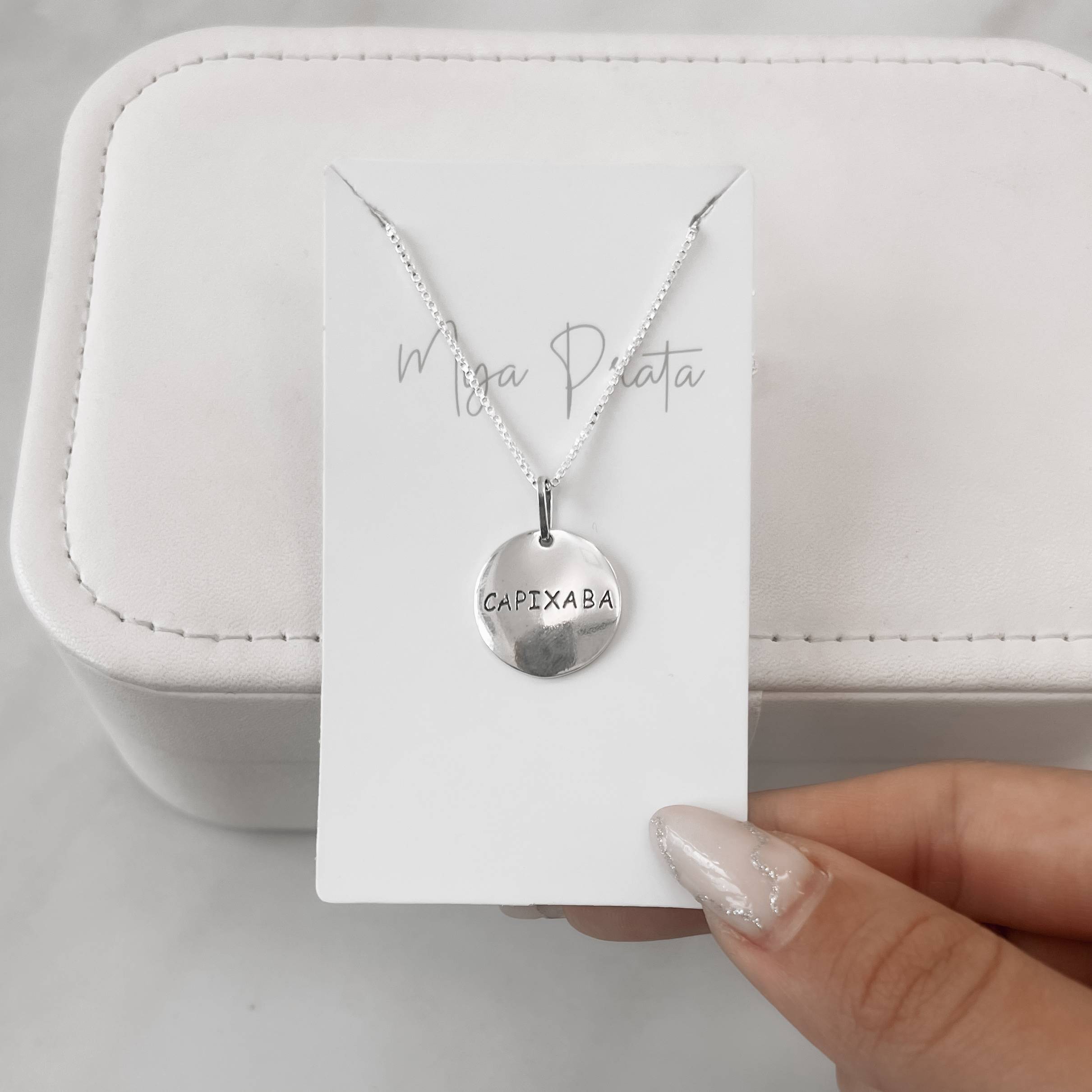 Imagem Secundária Colar pingente medalha capixaba 40+5cm