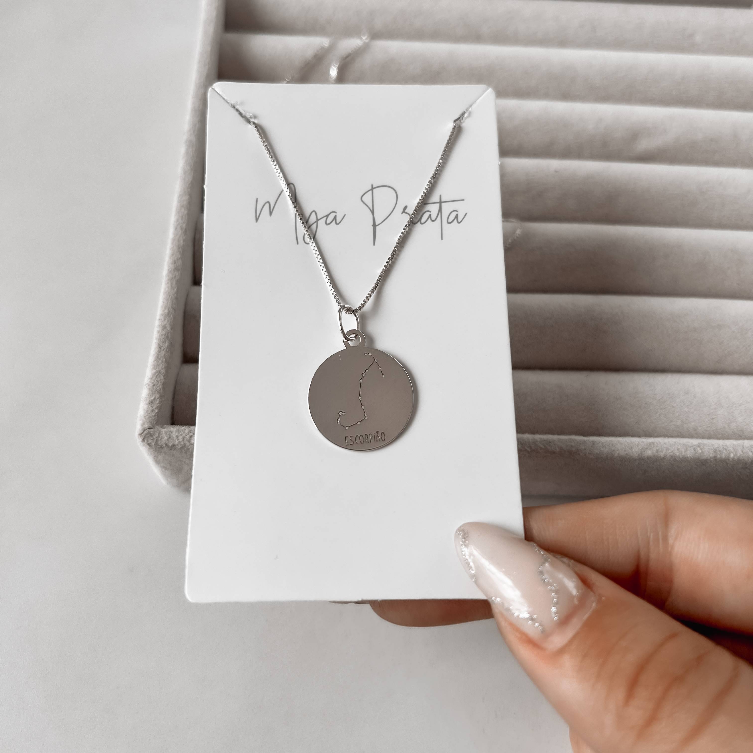 Imagem Secundária Colar pingente constelação signo escorpião 45cm