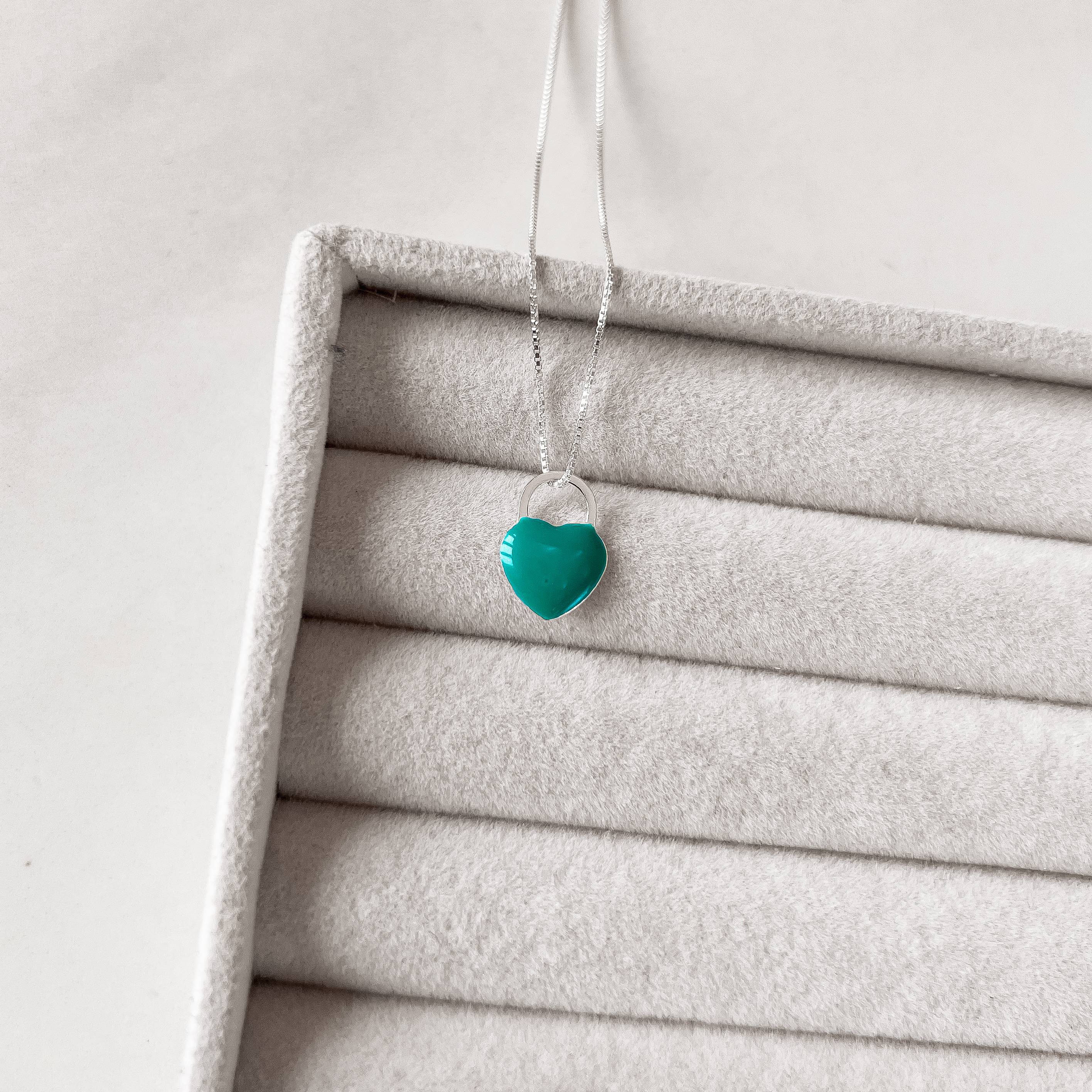 Imagem Secundária Colar pingente coração forever resina 10mm 40cm