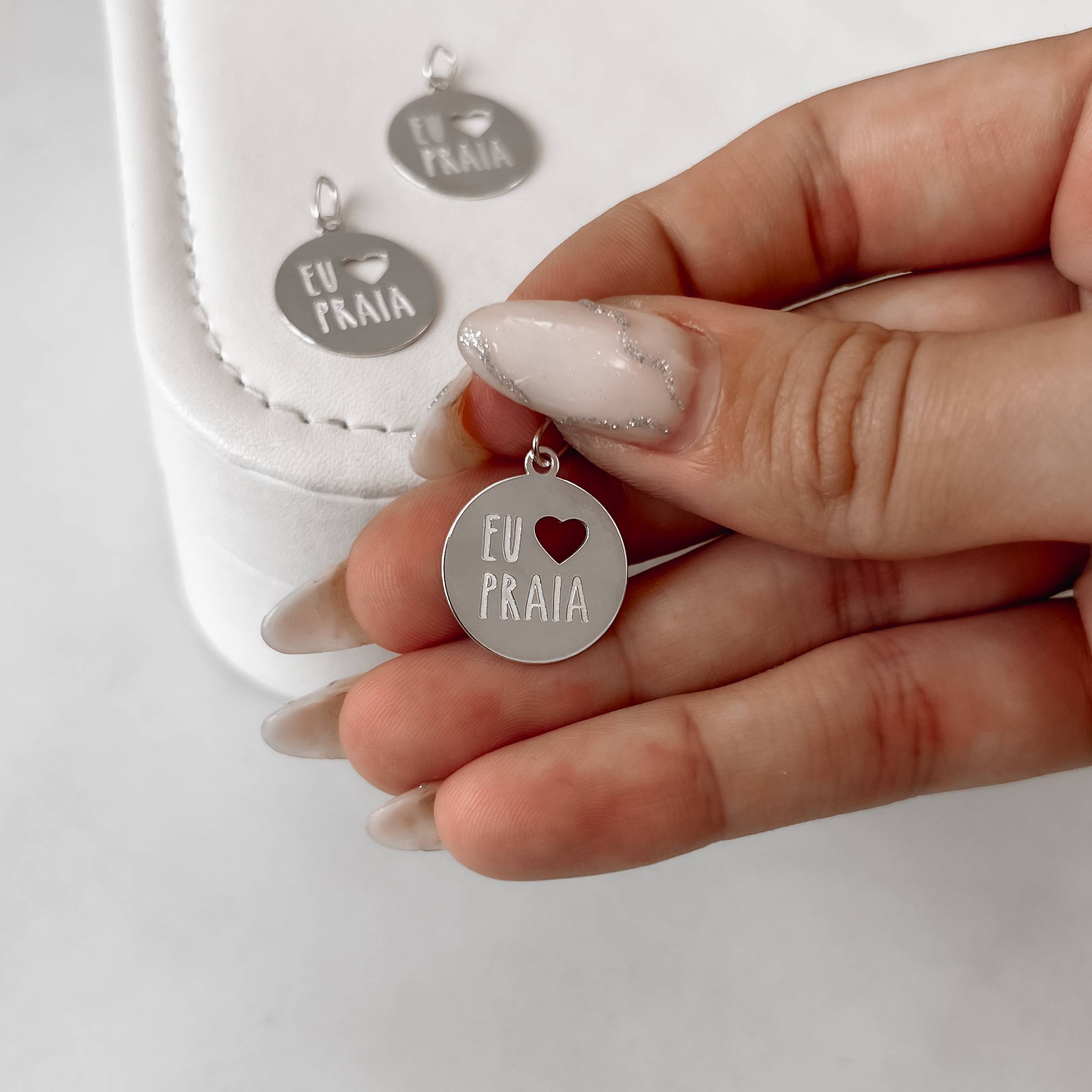 Imagem Secundária Pingente medalha eu amo praia