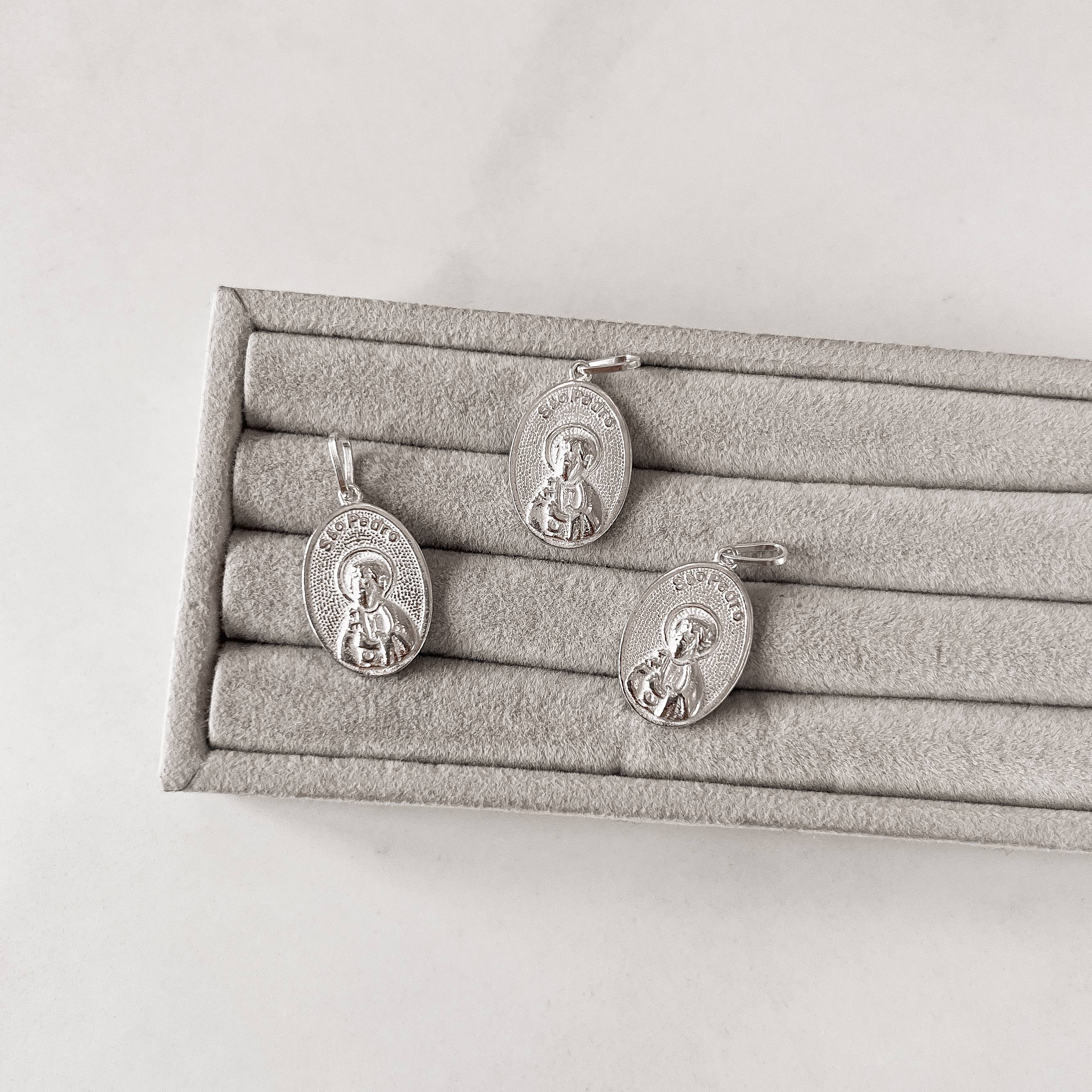 Pingente medalha São Pedro 20mm