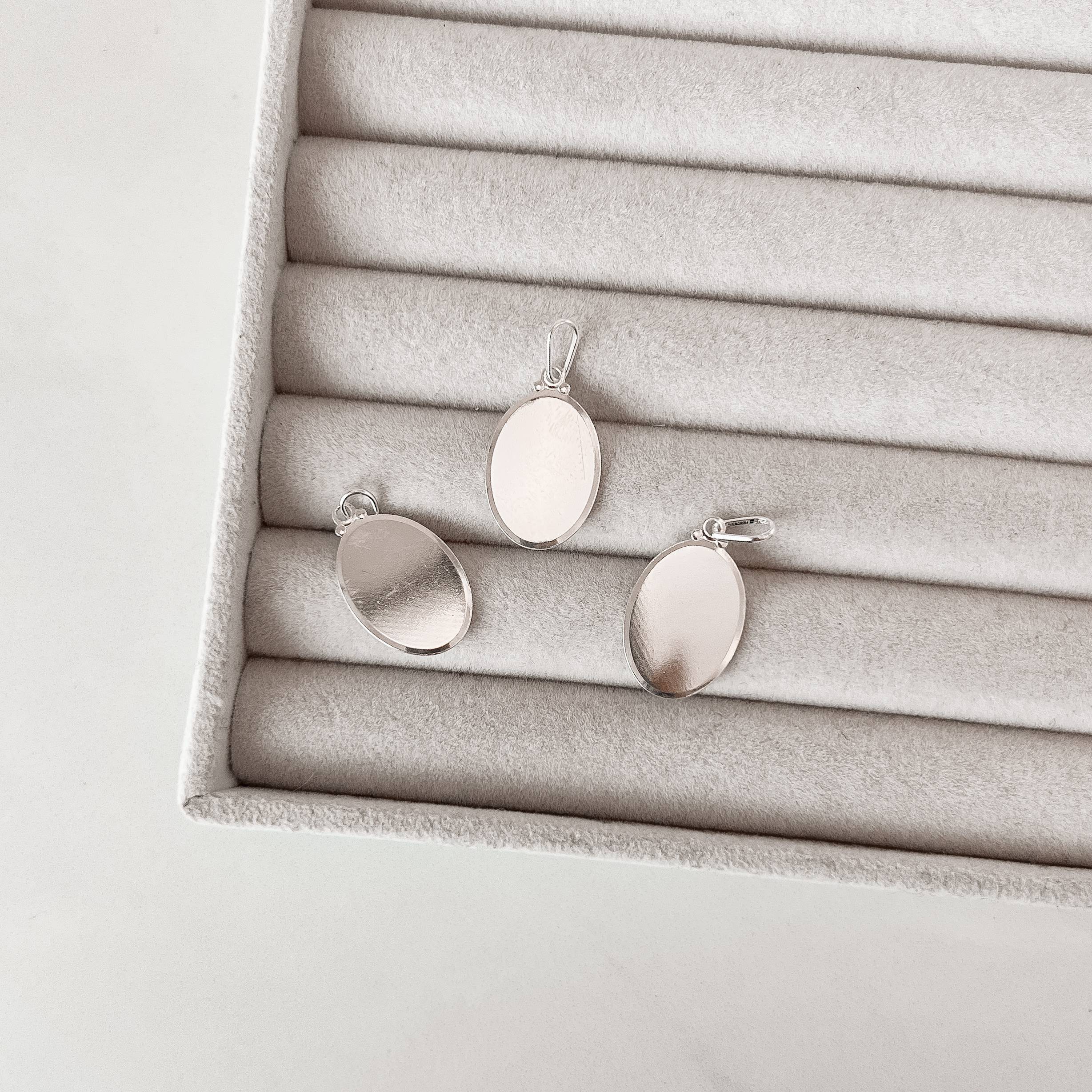 Imagem Secundária Pingente medalha oval lisa 20mm