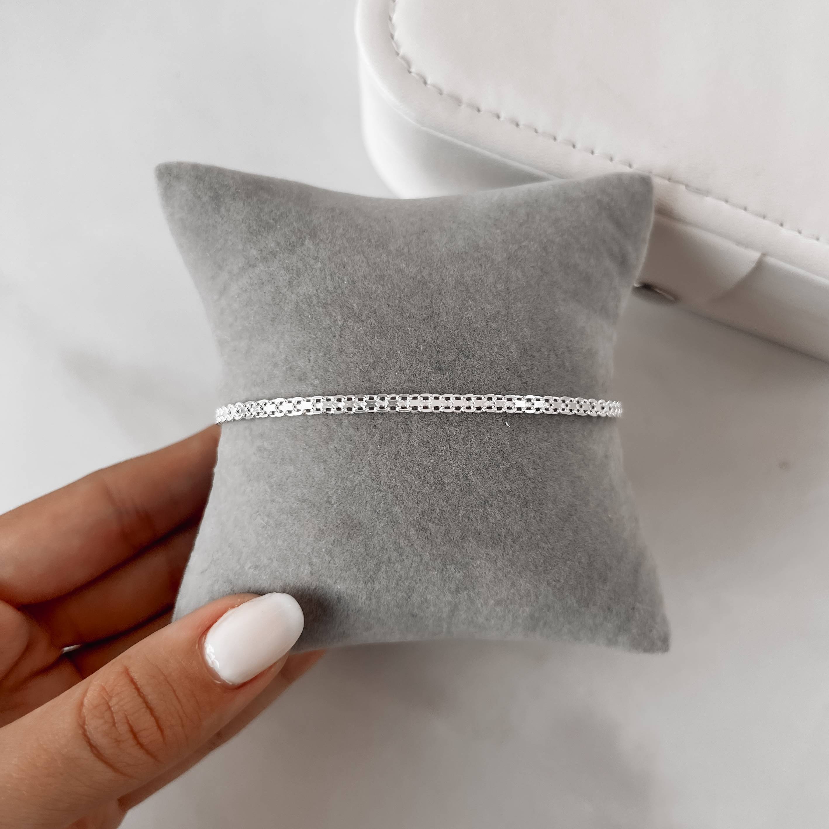 Pulseira corrente esteira cadeado 3.0 19cm