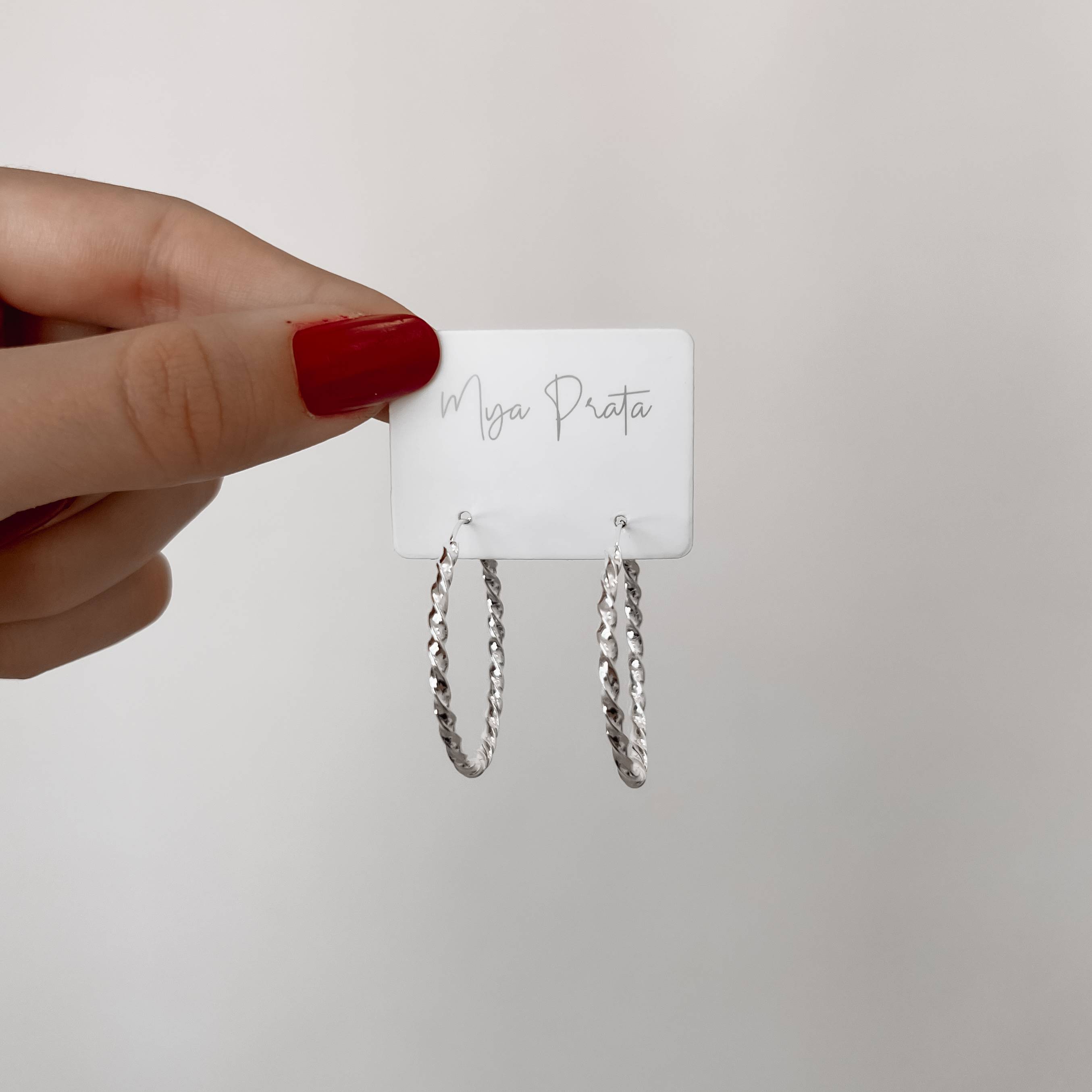 Argola redonda 34mm fio torcido