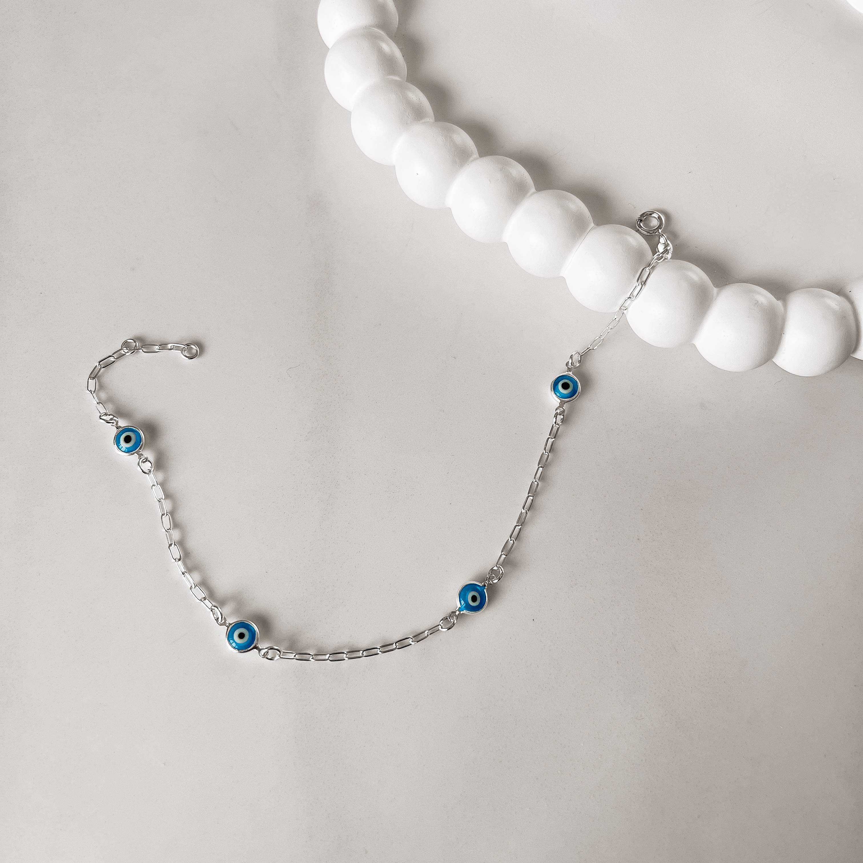 Imagem Tornozeleira tiff olho grego azul 7mm