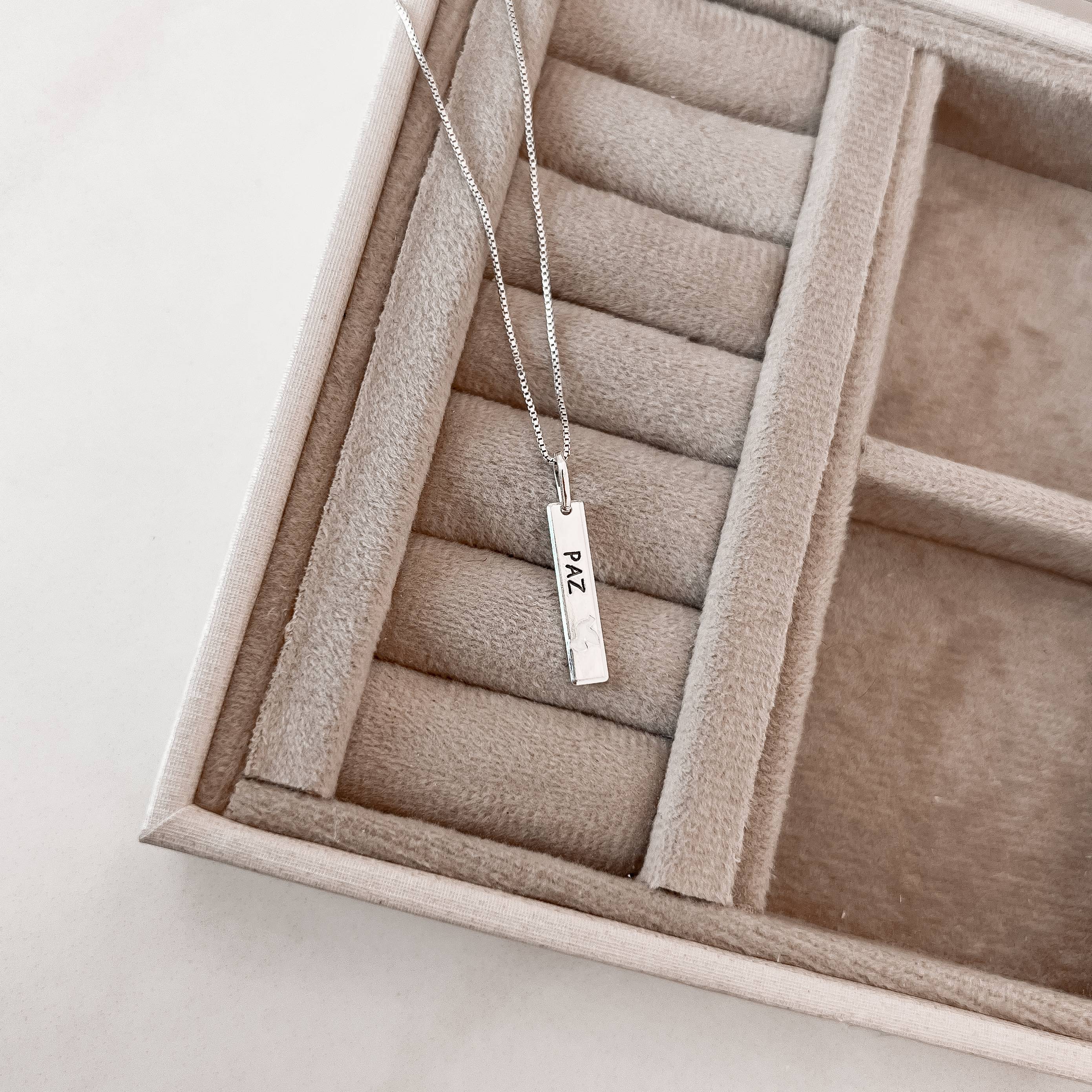 Imagem Colar pingente placa paz 20mm 45cm