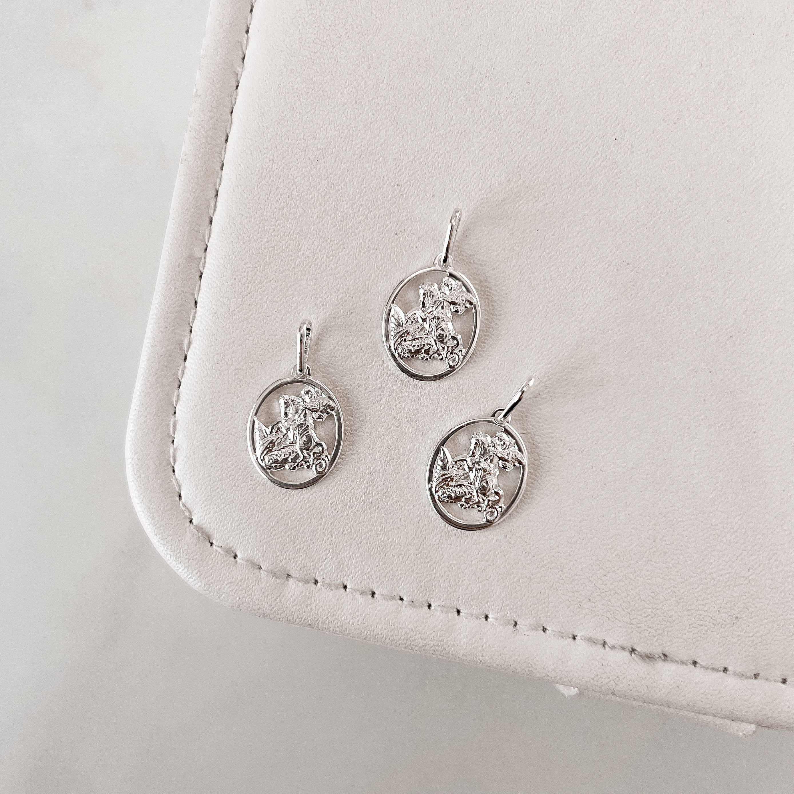 Imagem Secundária Pingente medalha oval São Jorge 17mm