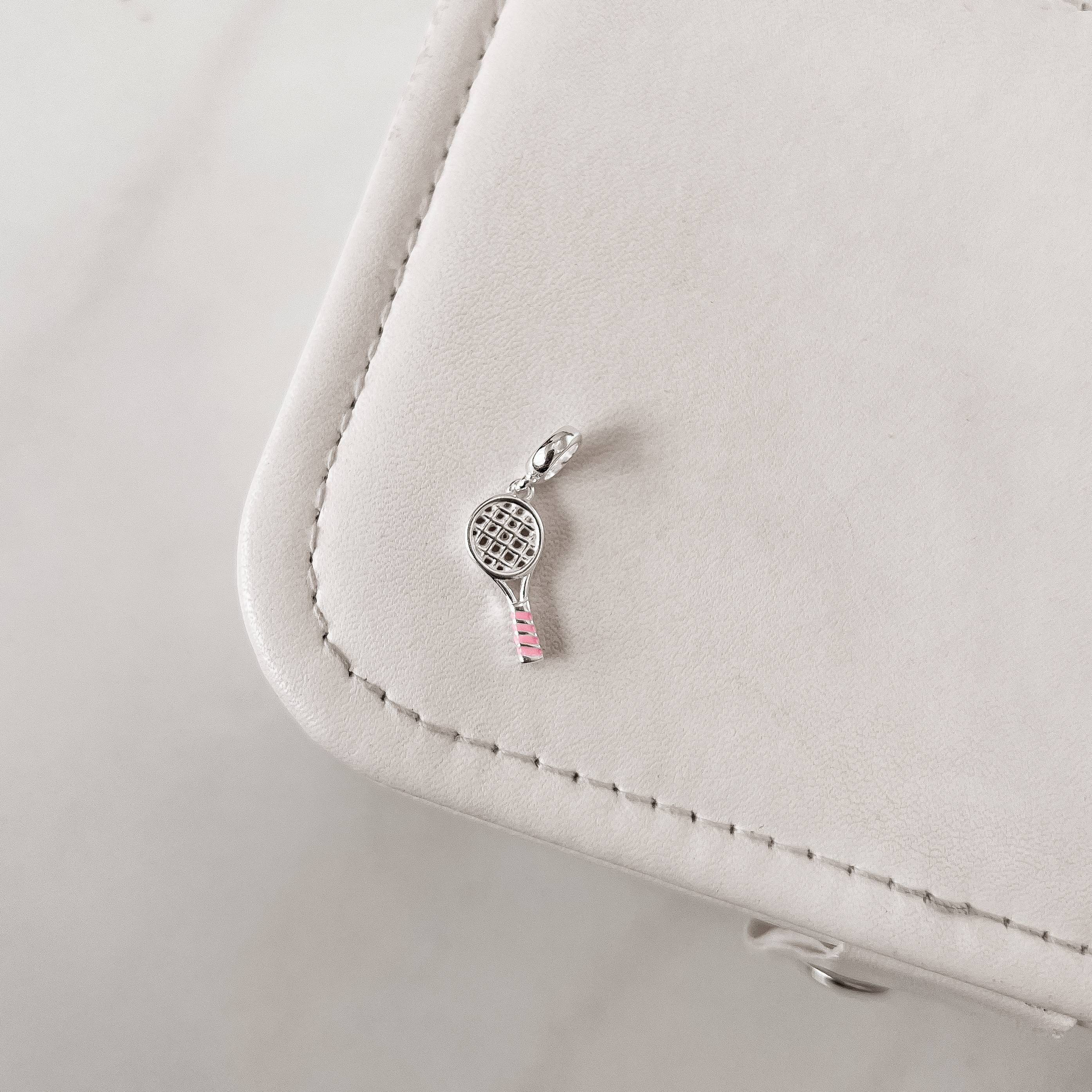 Imagem Secundária Berloque pingente raquete resina rosa 16mm