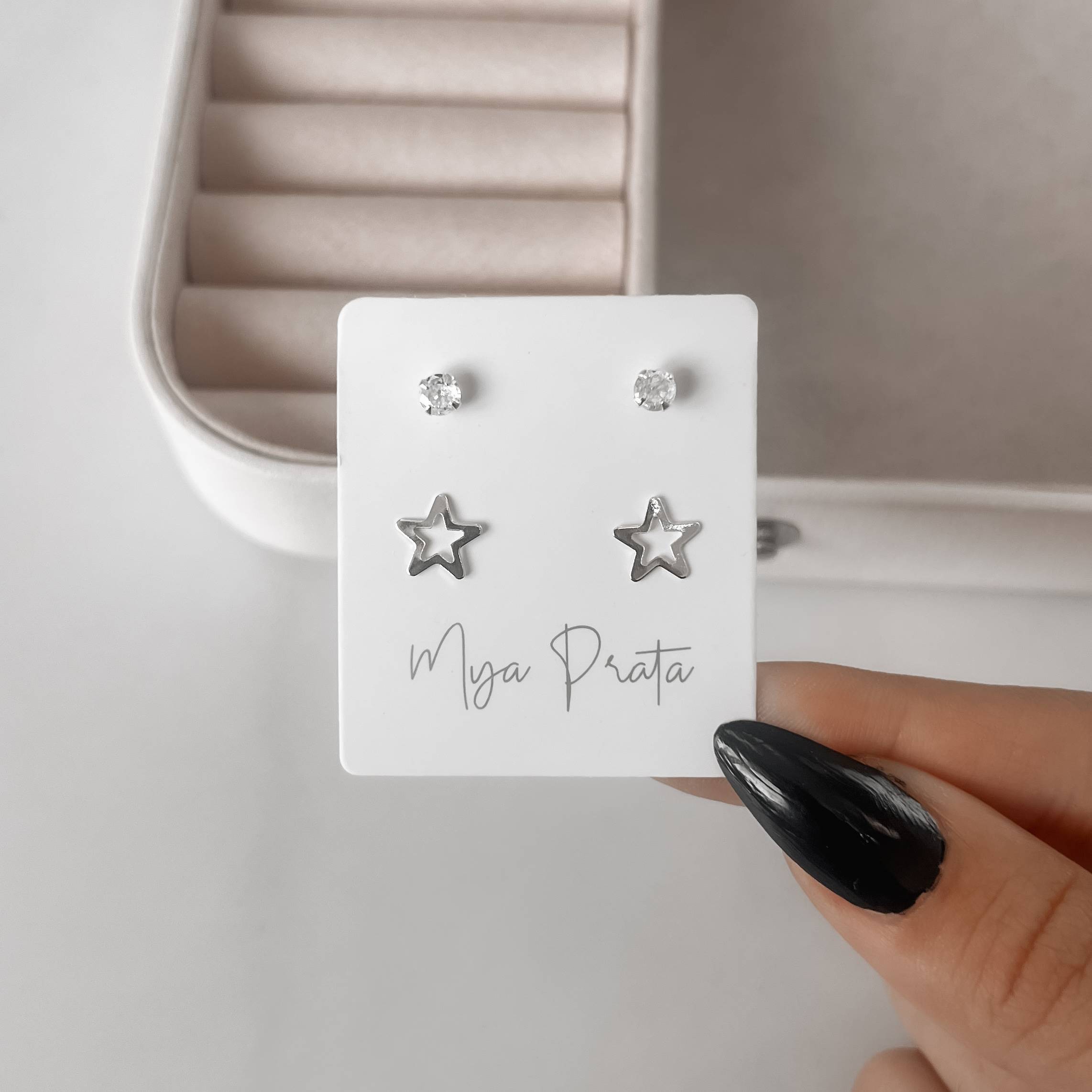 Imagem Secundária Dupla zircônia 4mm e estrela vazada 8mm