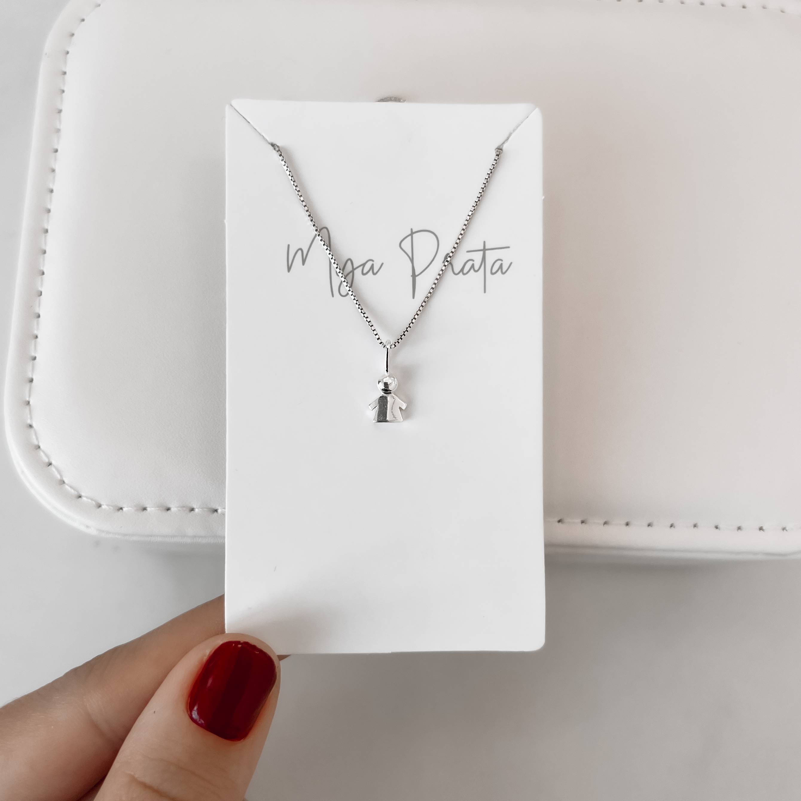 Imagem Colar pingente menina 8mm 40cm