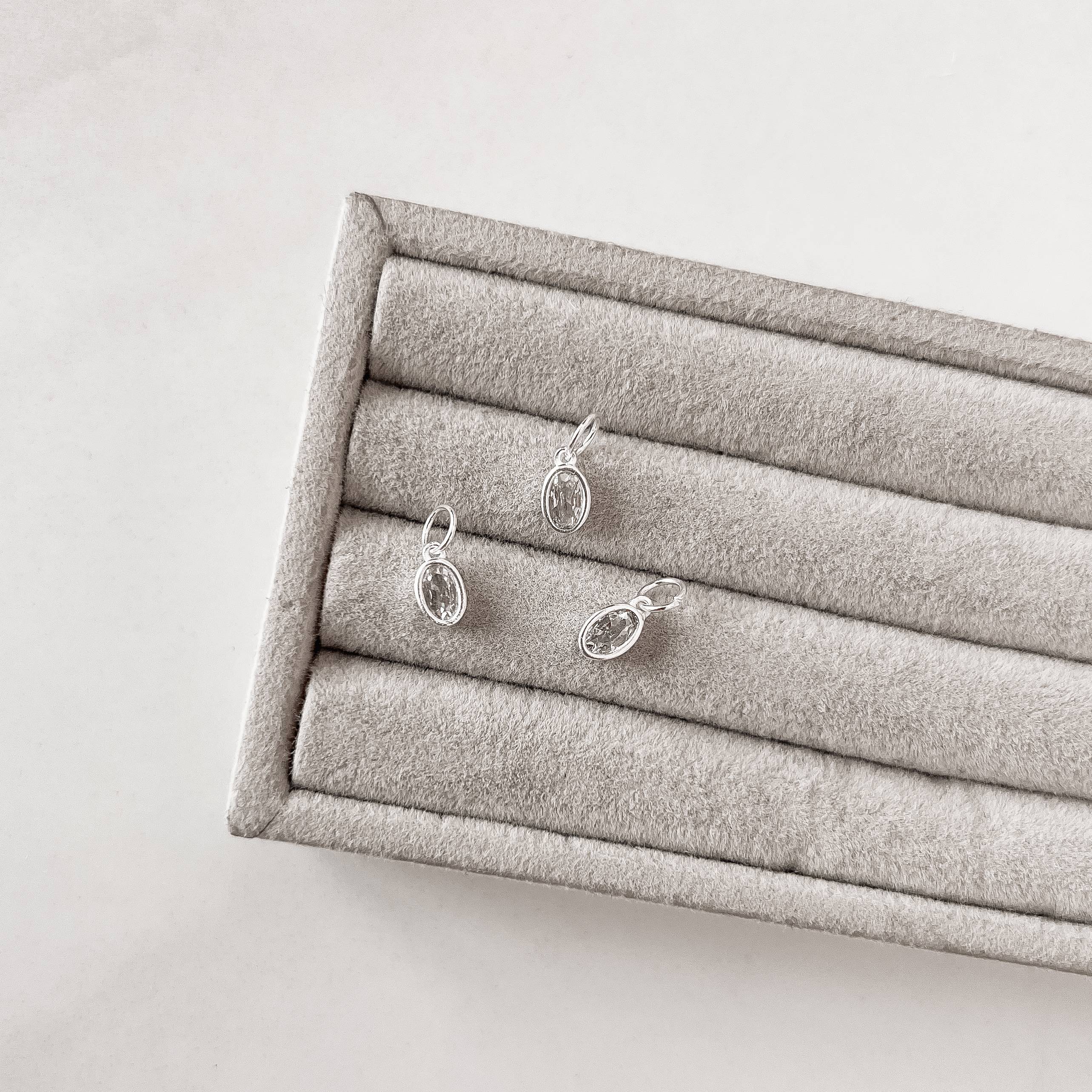 Imagem Secundária Pingente zircônia oval embutida 6mm