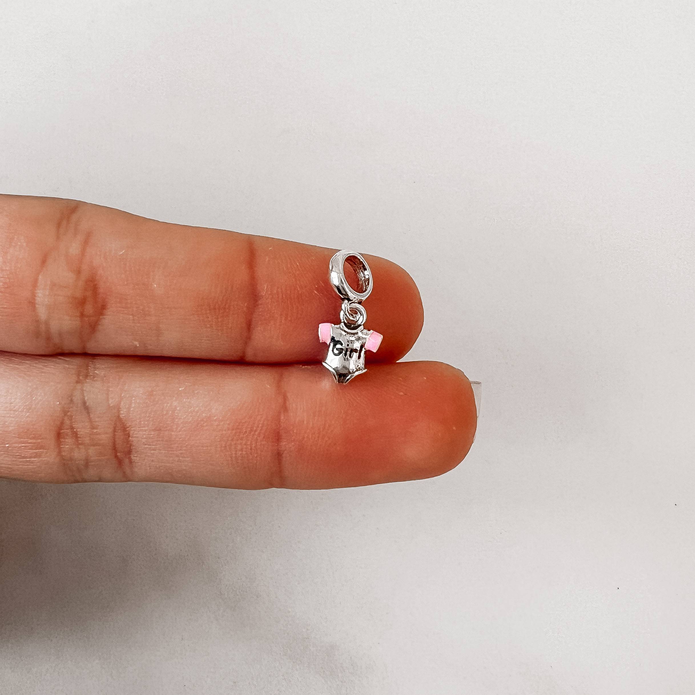 Imagem Secundária Berloque pingente roupinha escrito girl envelhecido 9mm resina