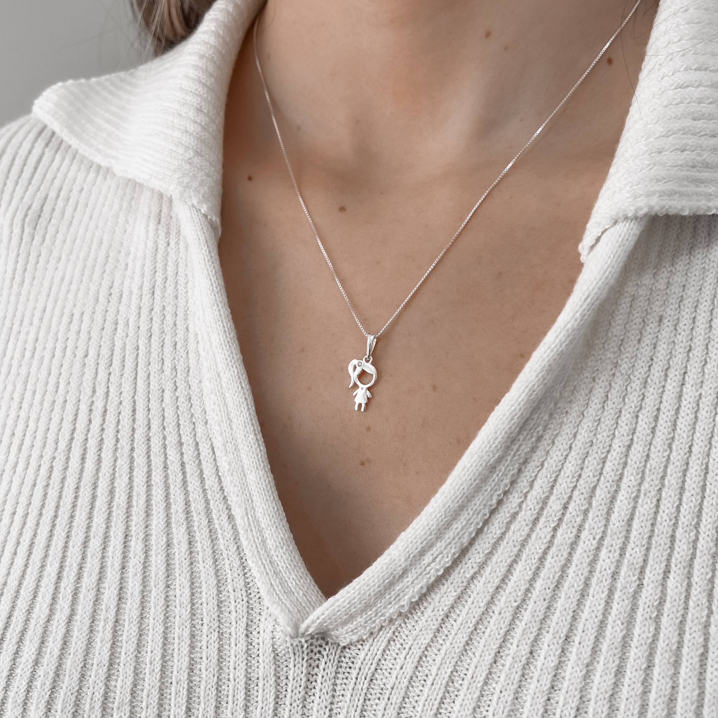 Imagem Secundária Colar pingente menina detalhe zircônia 14mm 45cm