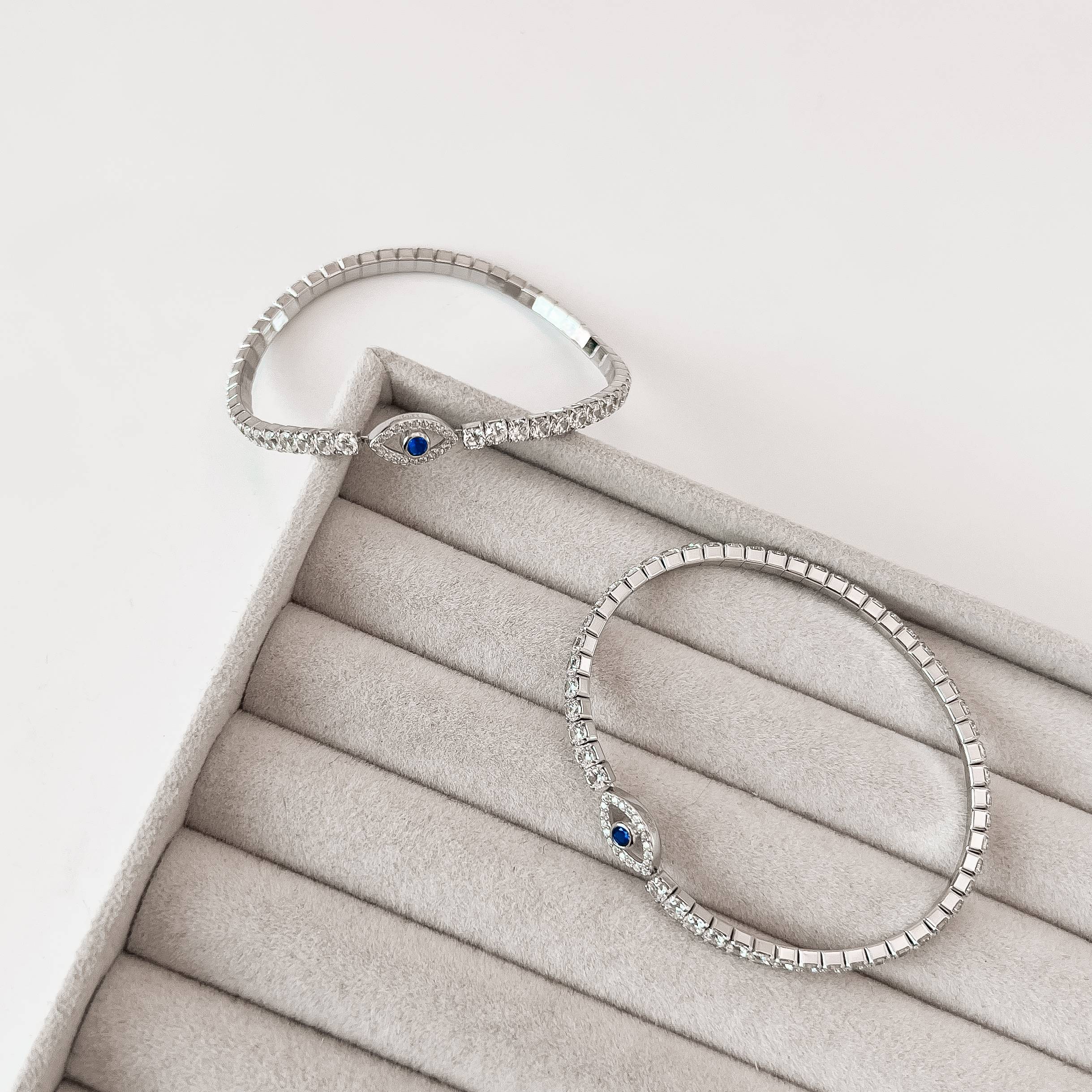 Imagem Pulseira Riviera 3.2 entremeio olho grego ródio