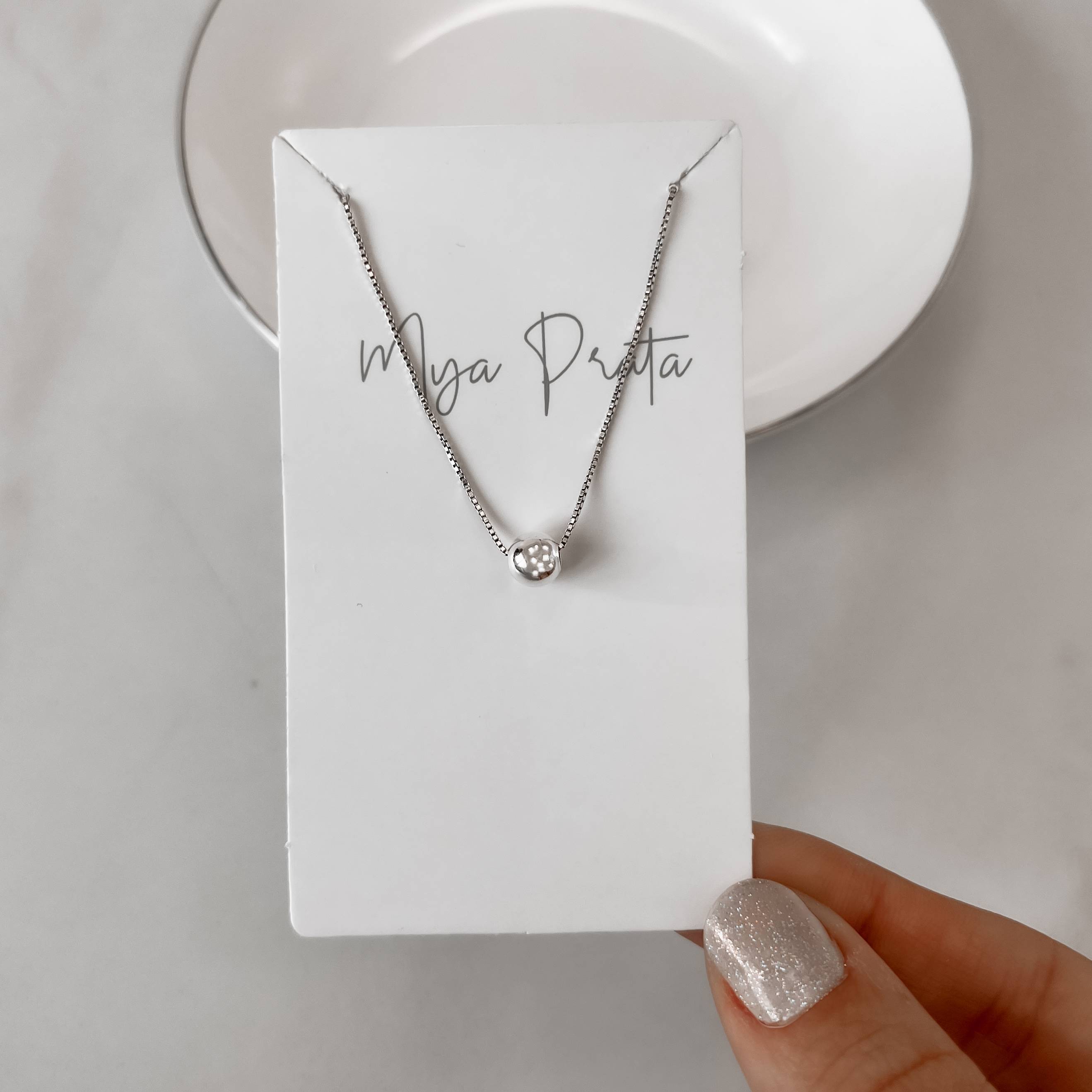 Imagem Secundária Colar bola 6mm 40cm