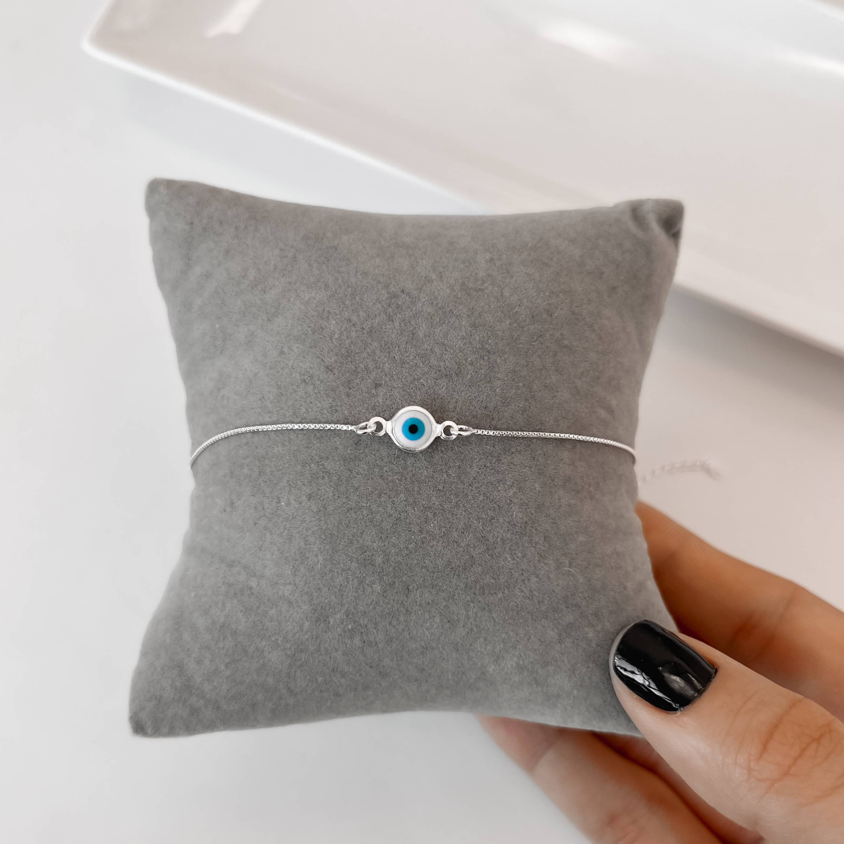 Imagem Secundária Pulseira entremeio olho grego 6mm