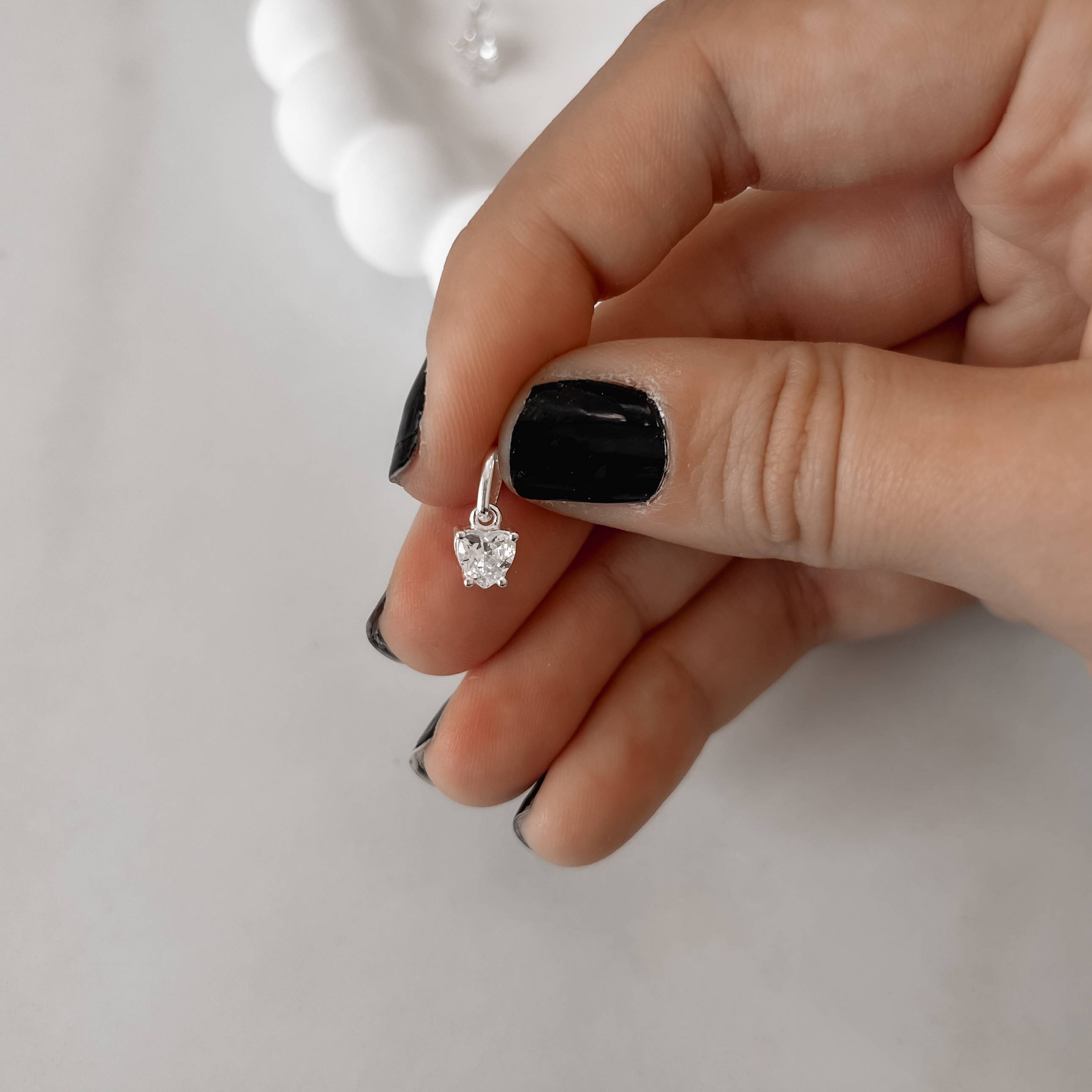 Imagem Secundária Pingente zircônia coração 5mm caixa alta