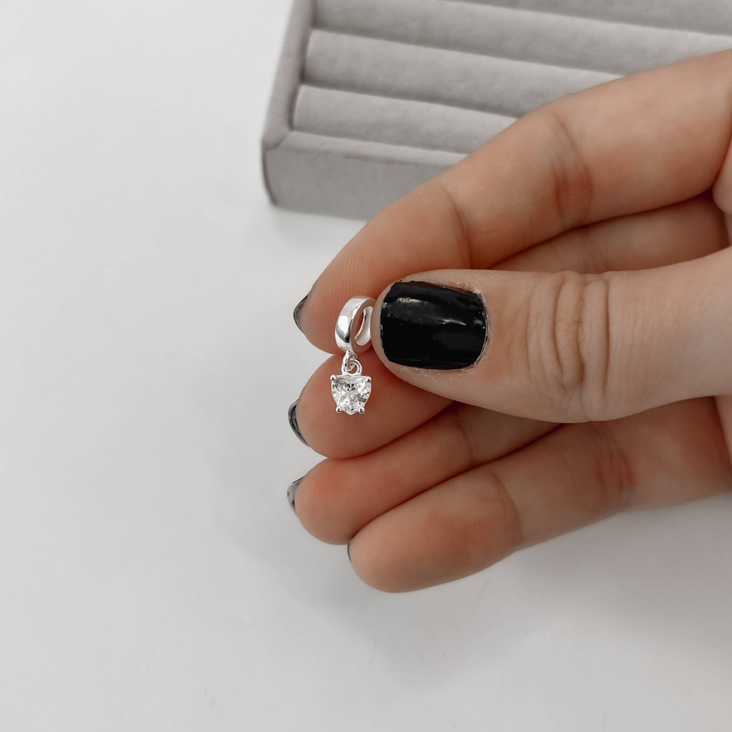 Imagem Secundária Berloque pingente zircônia coração 6mm