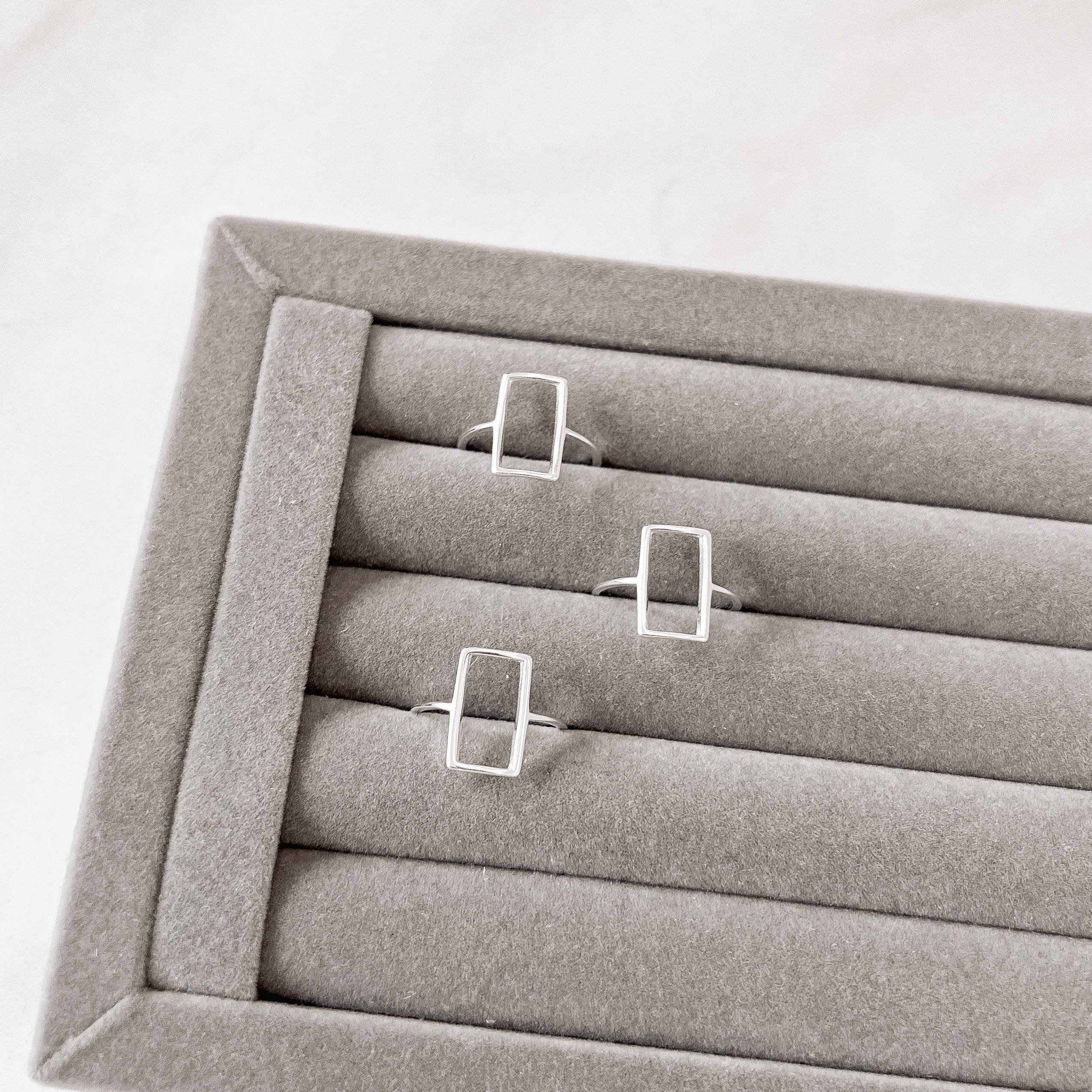 Anel retângulo vazado 15mm