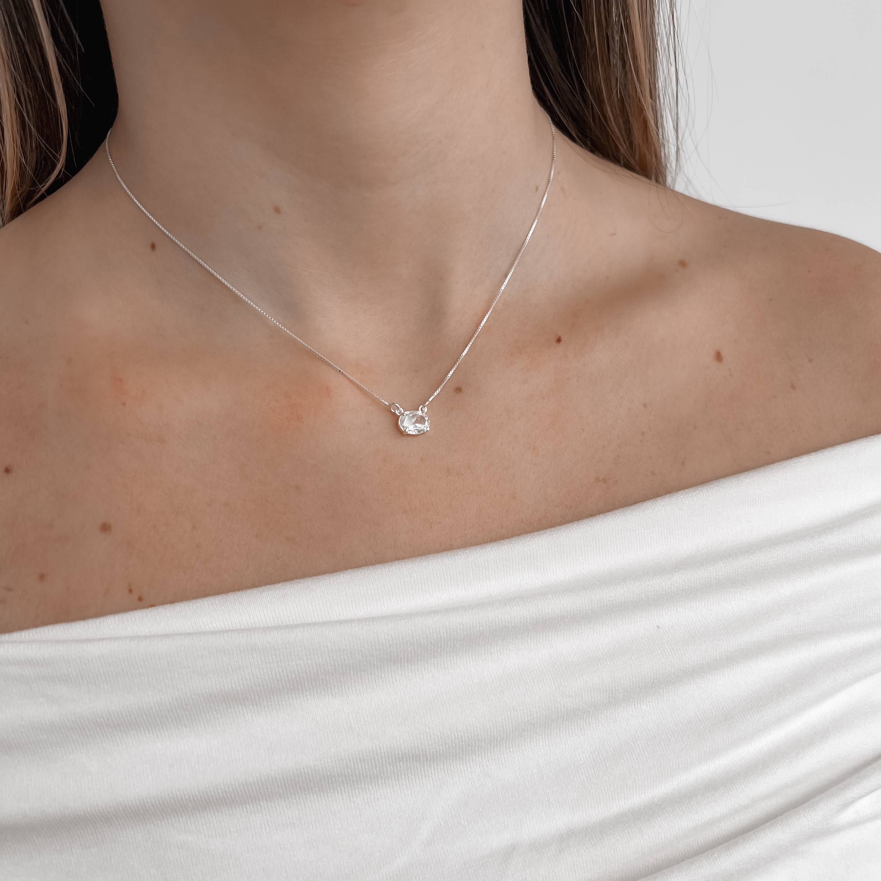 Imagem Colar zircônia oval 8mm v12 40cm