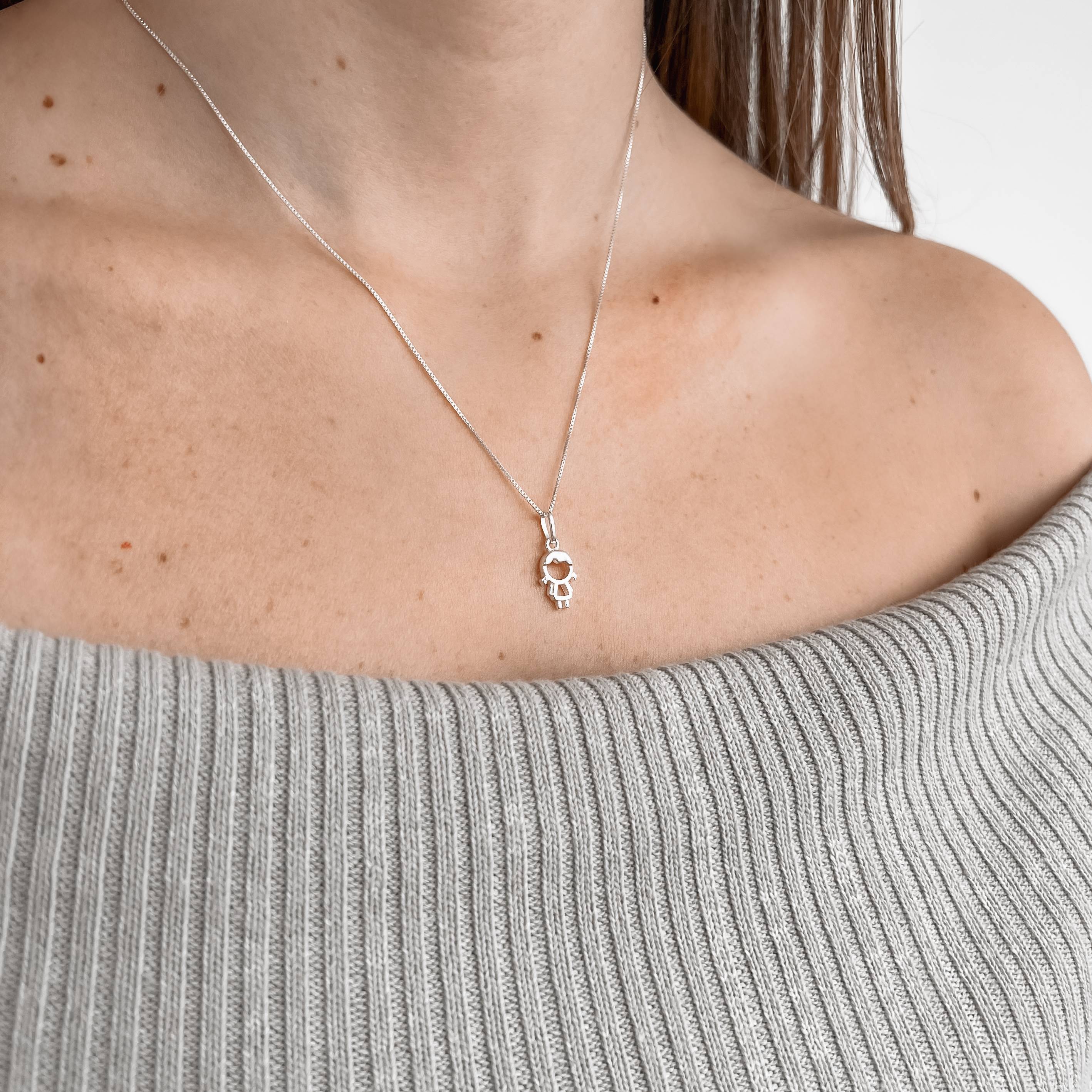 Imagem Colar pingente menina 11mm 45cm