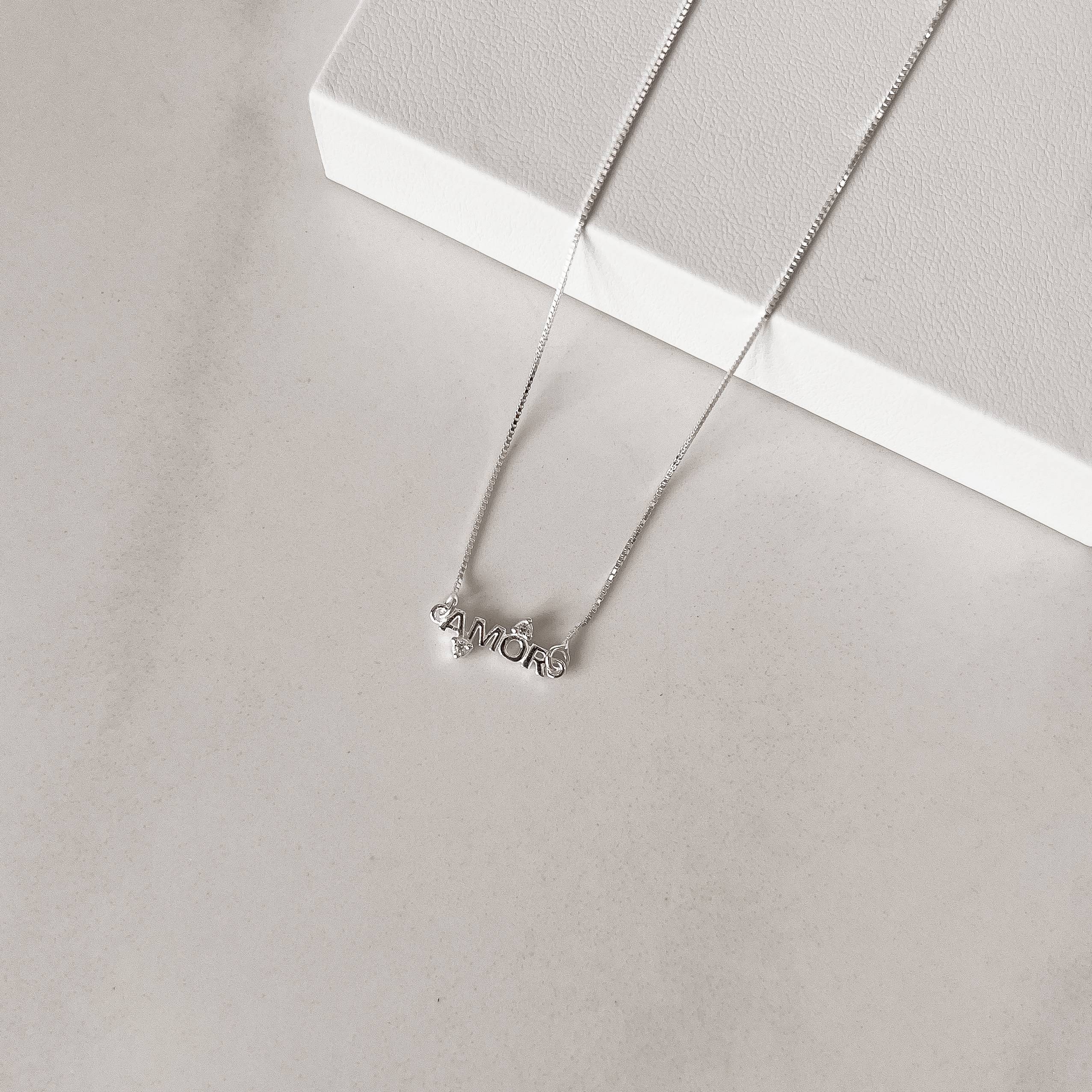 Imagem Colar entremeio amor com zircônias 17mm v12 40cm