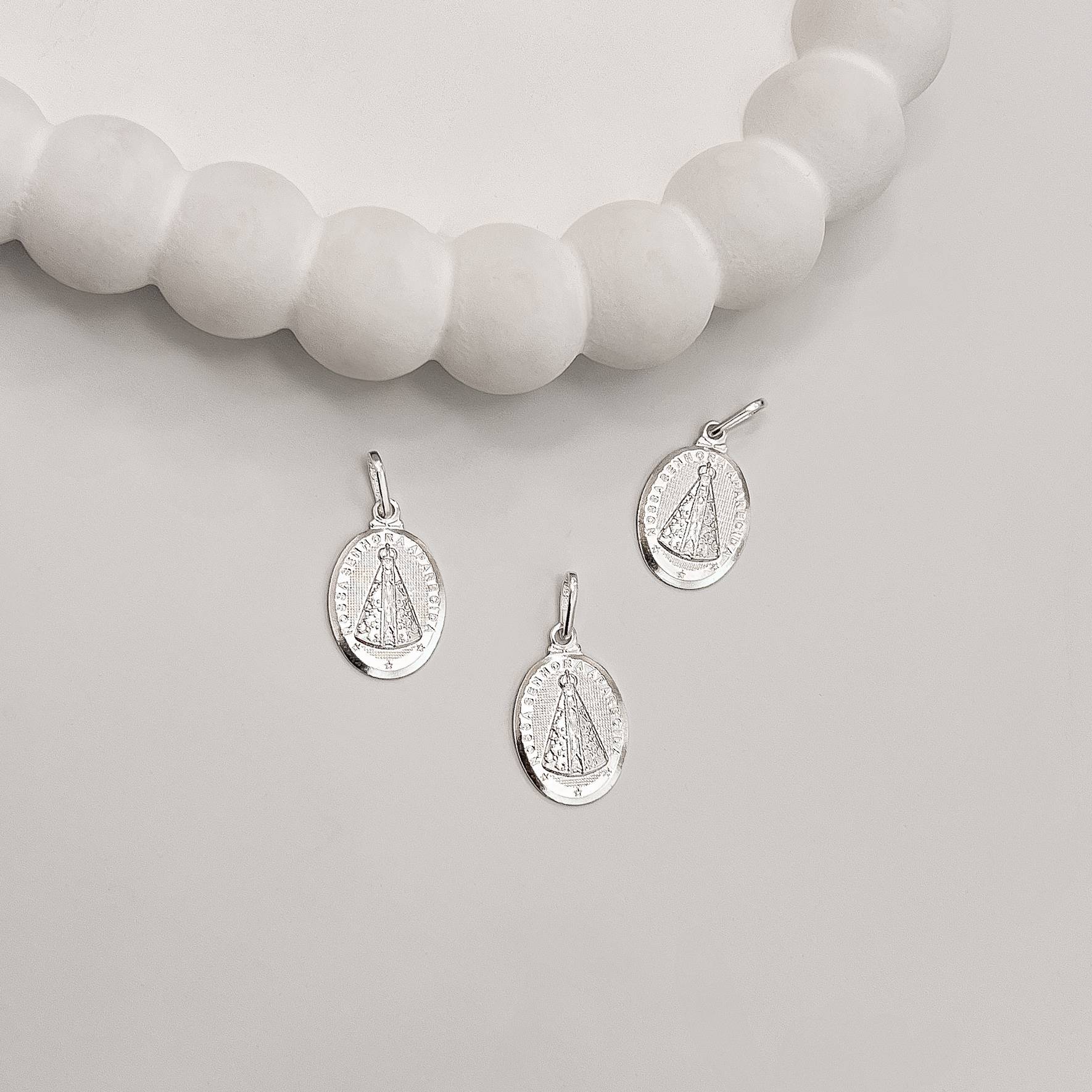 Pingente medalha Nsa. Sra. Aparecida 20mm